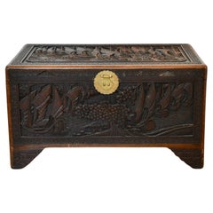 Antique Chinese Cedar Carved Chest