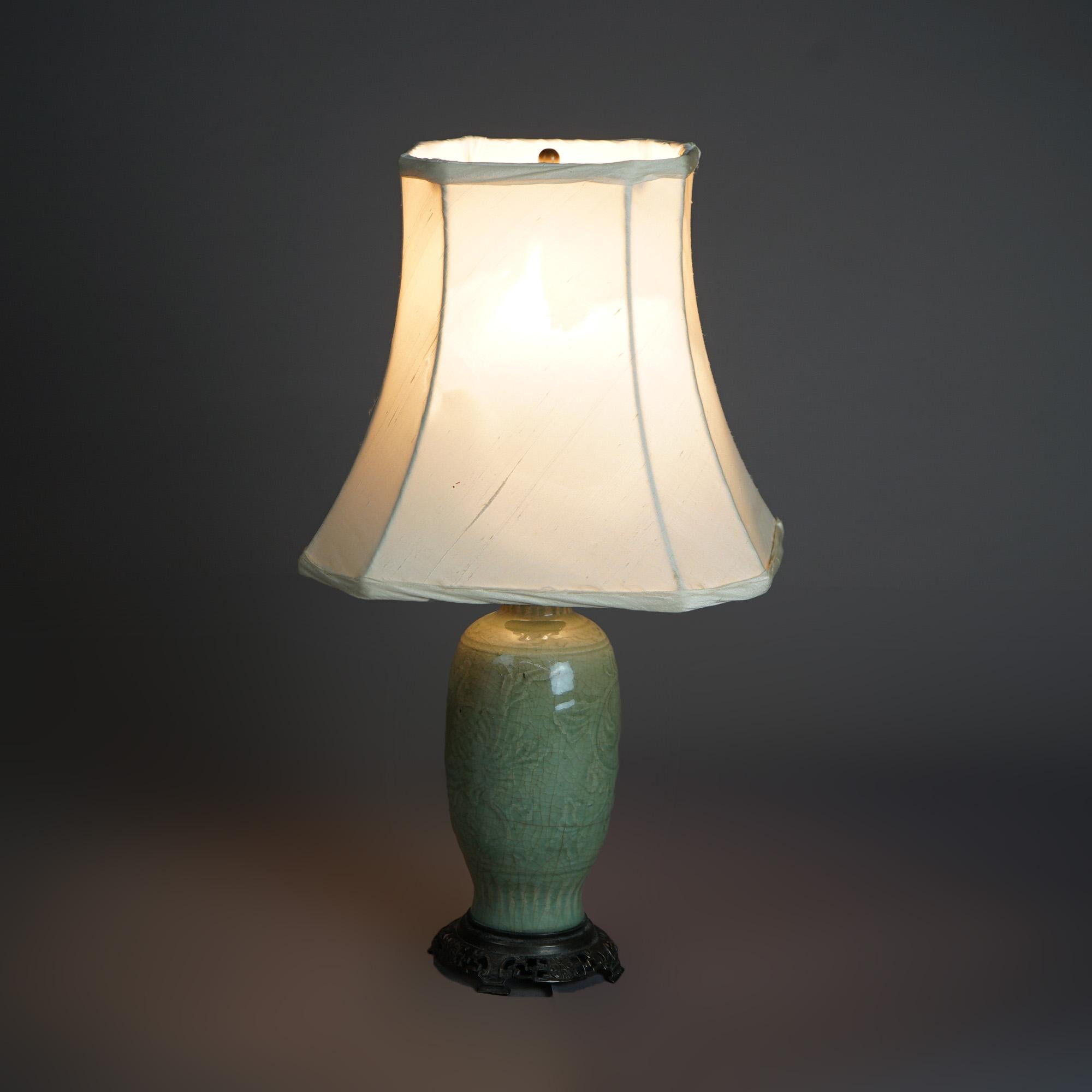 celadon table lamp