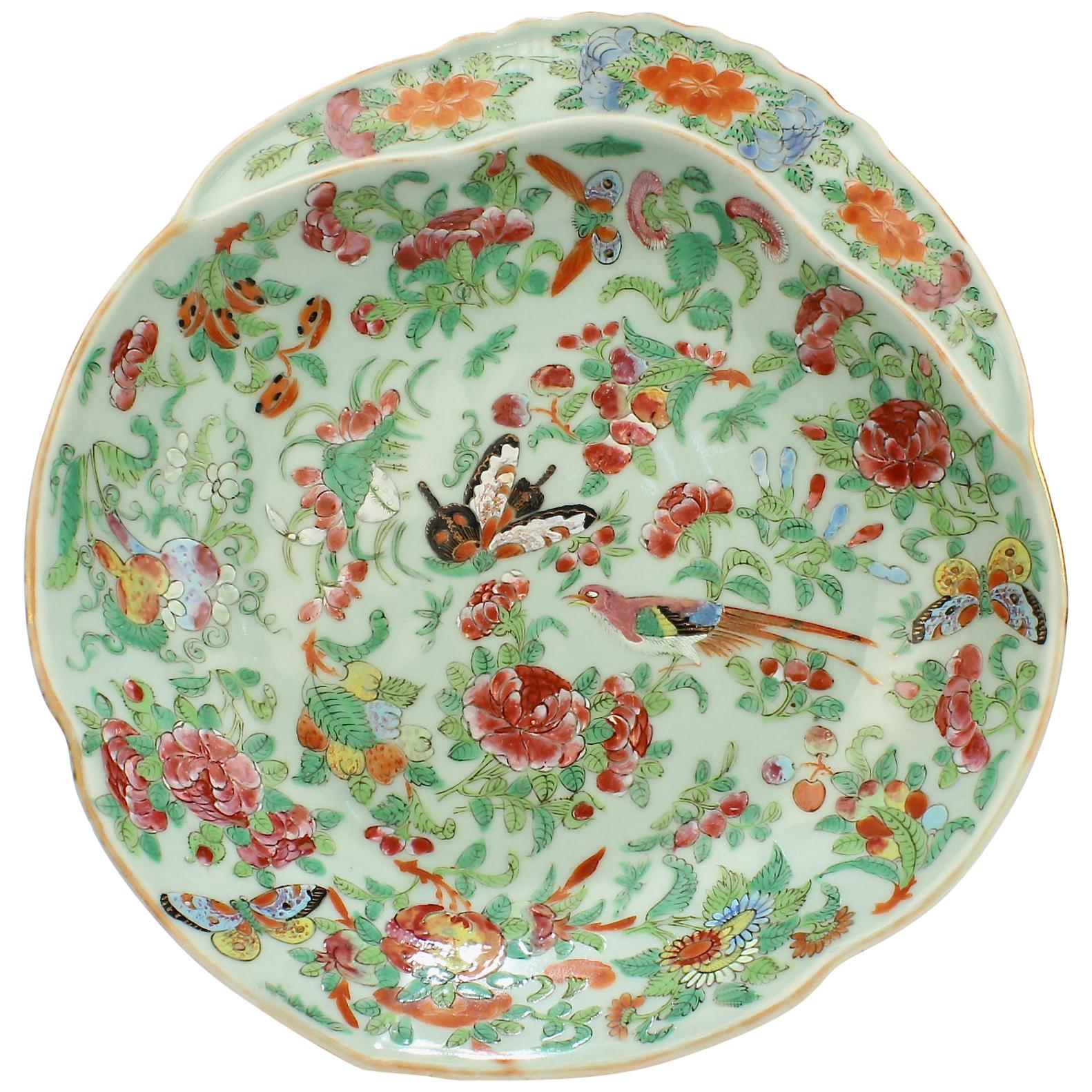 Antique Chinese Celadon Ground Porcelain Shrimp Bowl