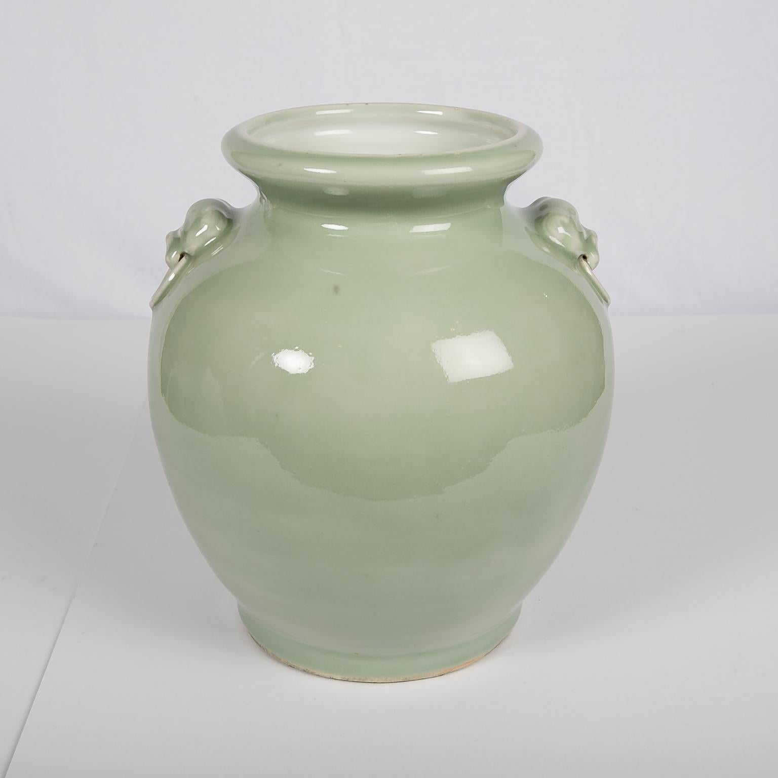 Antique Chinese Celadon Jar in Yue Style Made in the Qing Dynasty  4