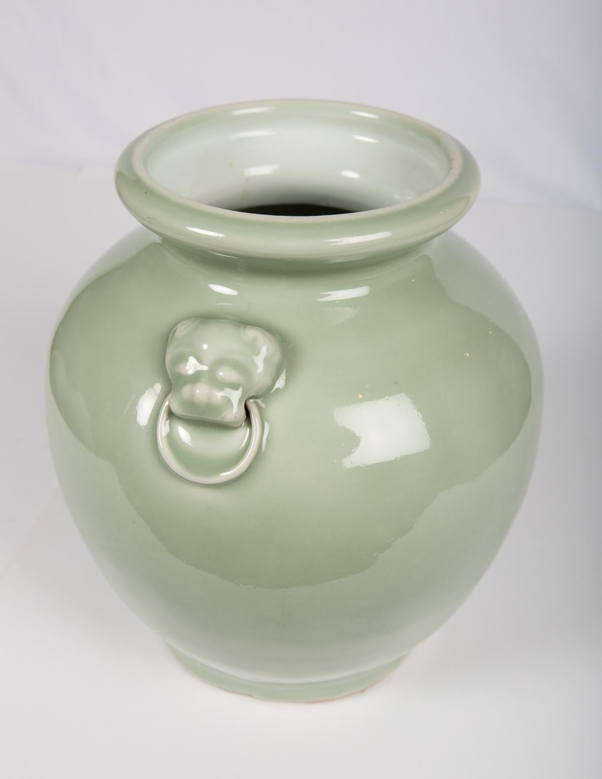 Antique Chinese Celadon Jar in Yue Style Made in the Qing Dynasty  2