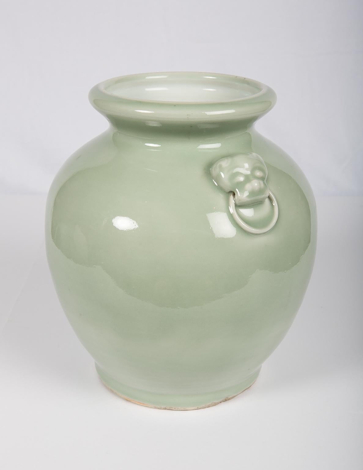 Antique Chinese Celadon Jar in Yue Style Made in the Qing Dynasty  3