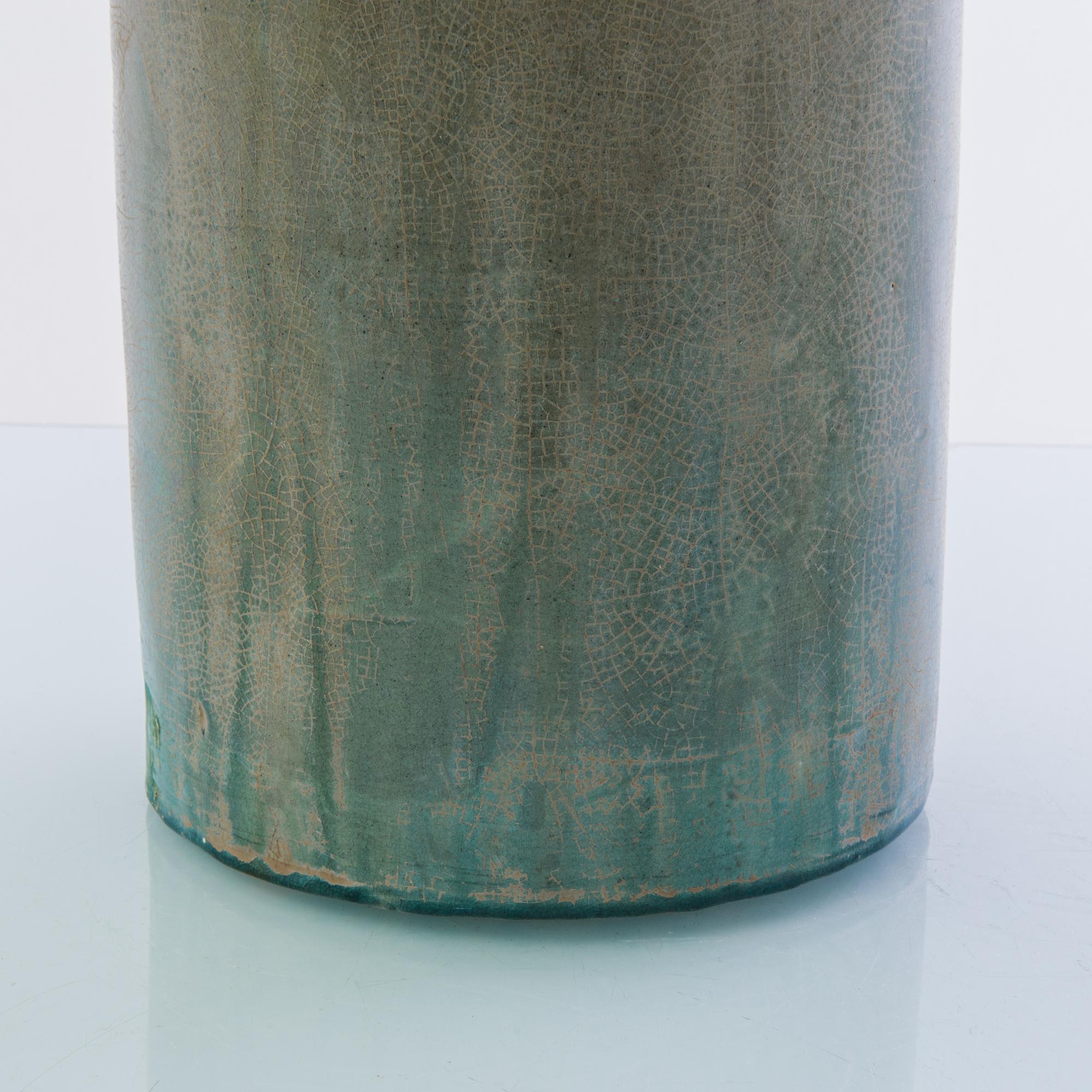Contemporary Antique Chinese Celadon Sunset Ceramic Vase Table Lamp