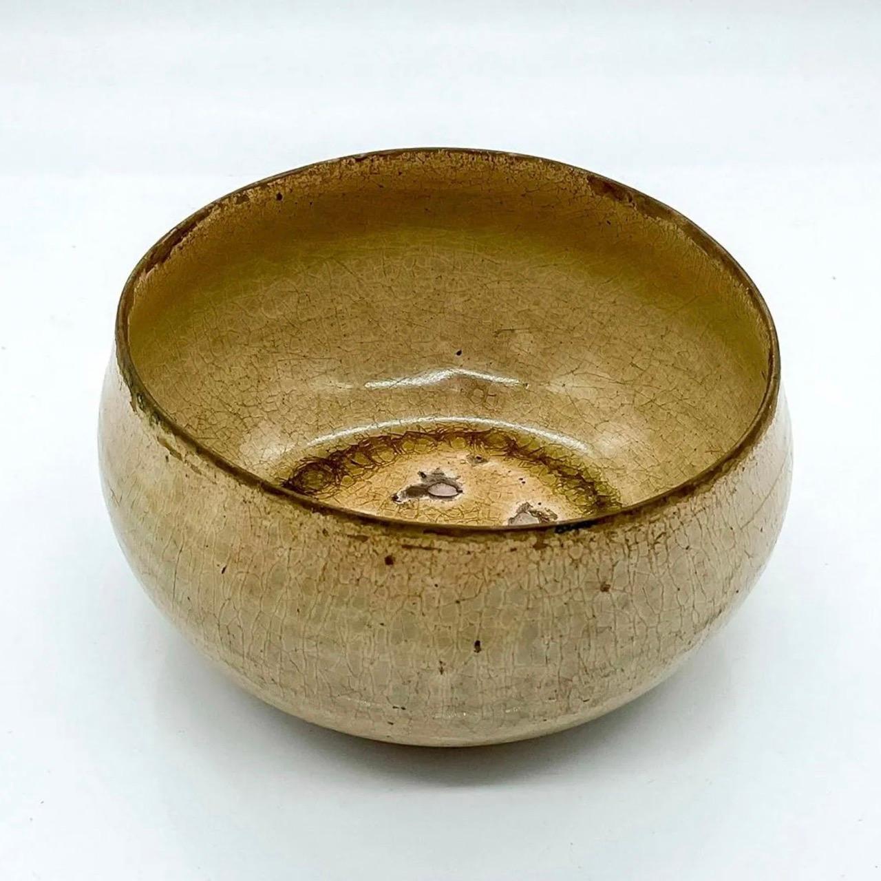 Han Antique Chinese Ceramic Celadon Bowl, Decorative Bowl with Patina, Wabi Sabi