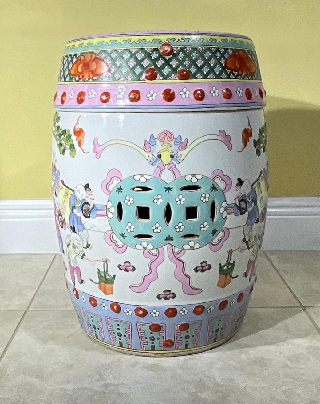 Antique Chinese Ceramic Garden Stool For Sale 8