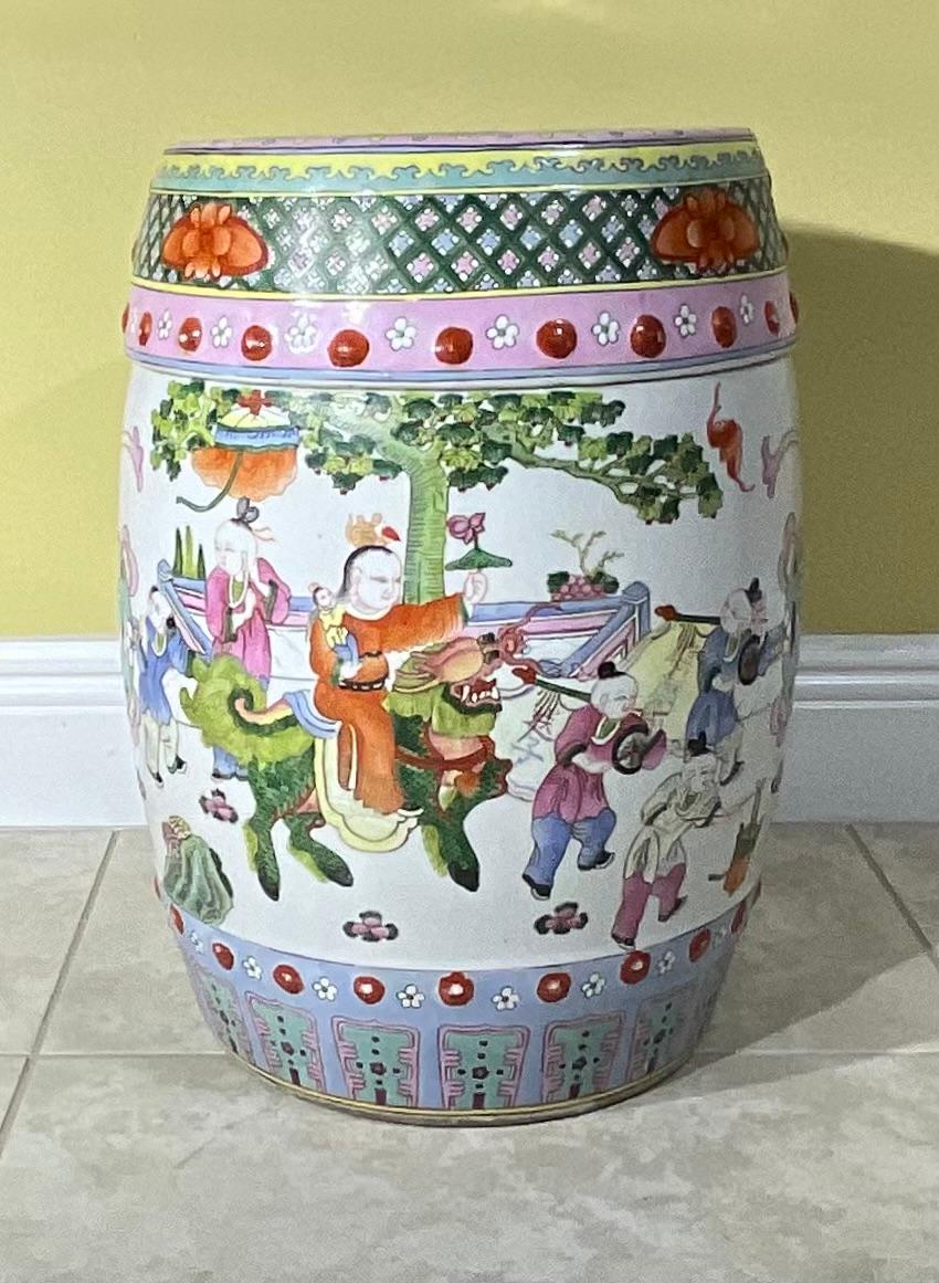 Antique Chinese Ceramic Garden Stool For Sale 13