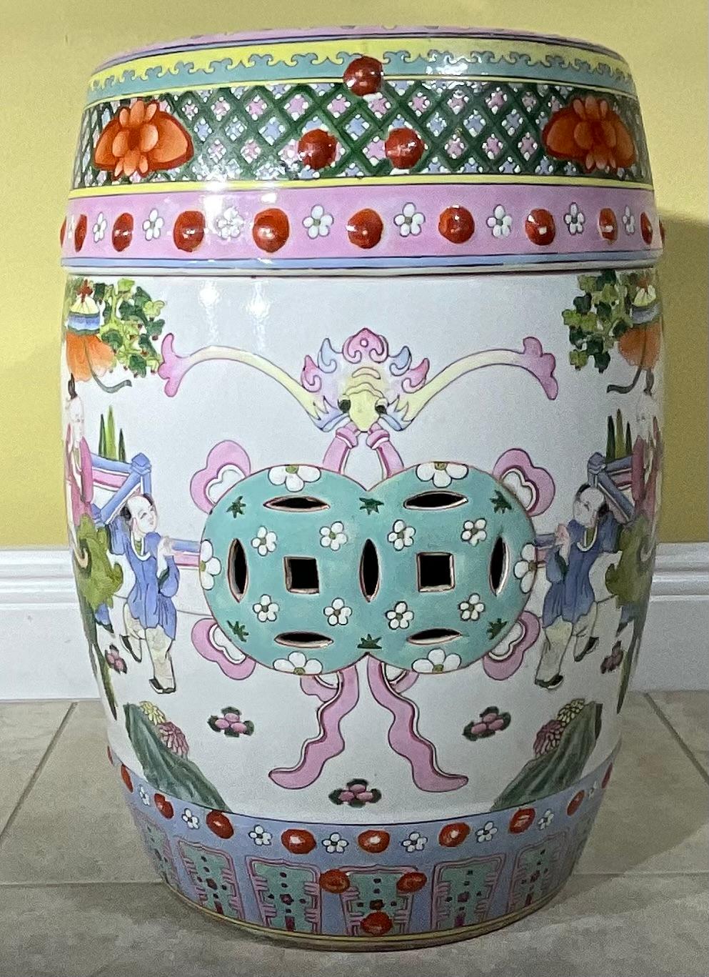 Antique Chinese Ceramic Garden Stool For Sale 2