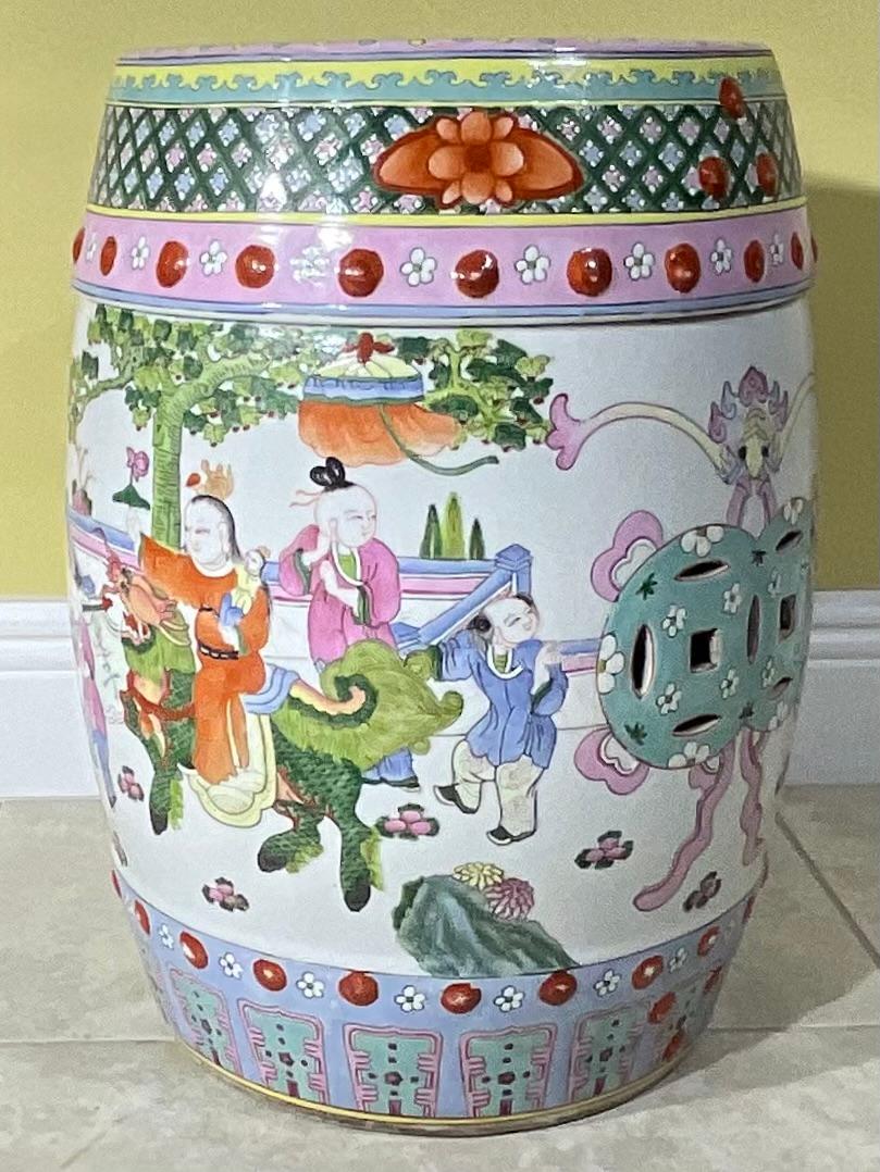 Antique Chinese Ceramic Garden Stool For Sale 4