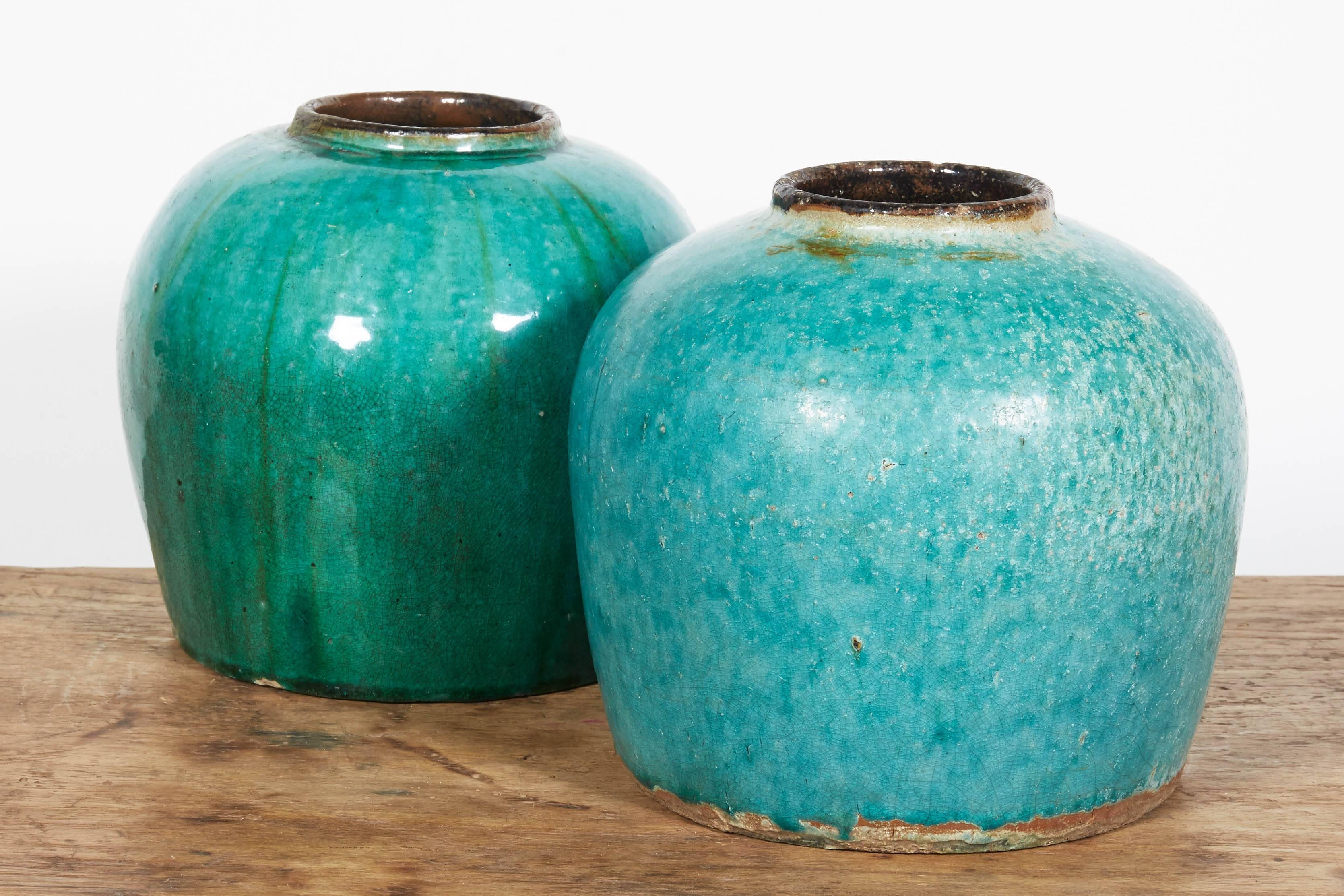 Antique Chinese Ceramic Ginger Jars In Good Condition In New York, NY