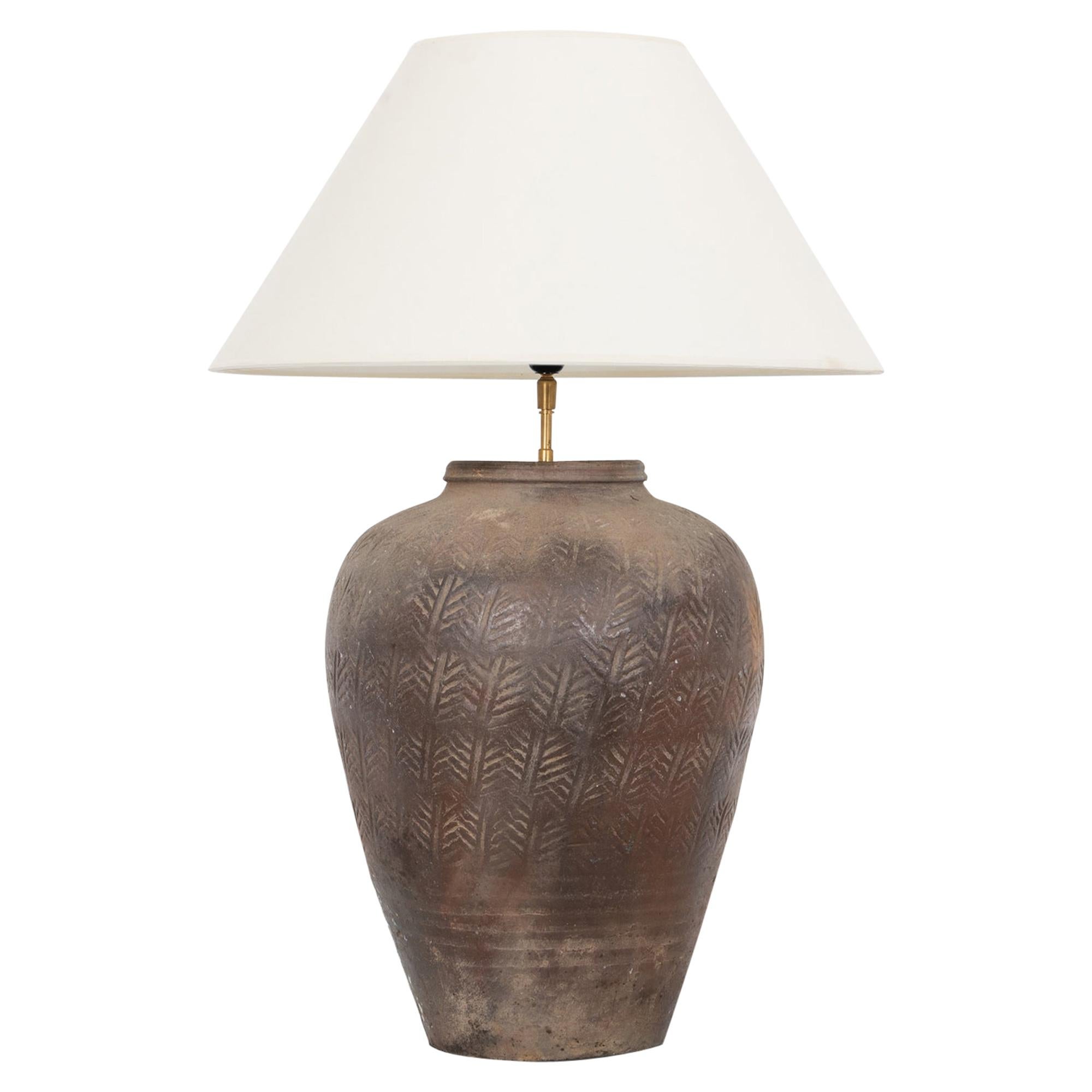 Antique Chinese Ceramic Patterned Vase Table Lamp