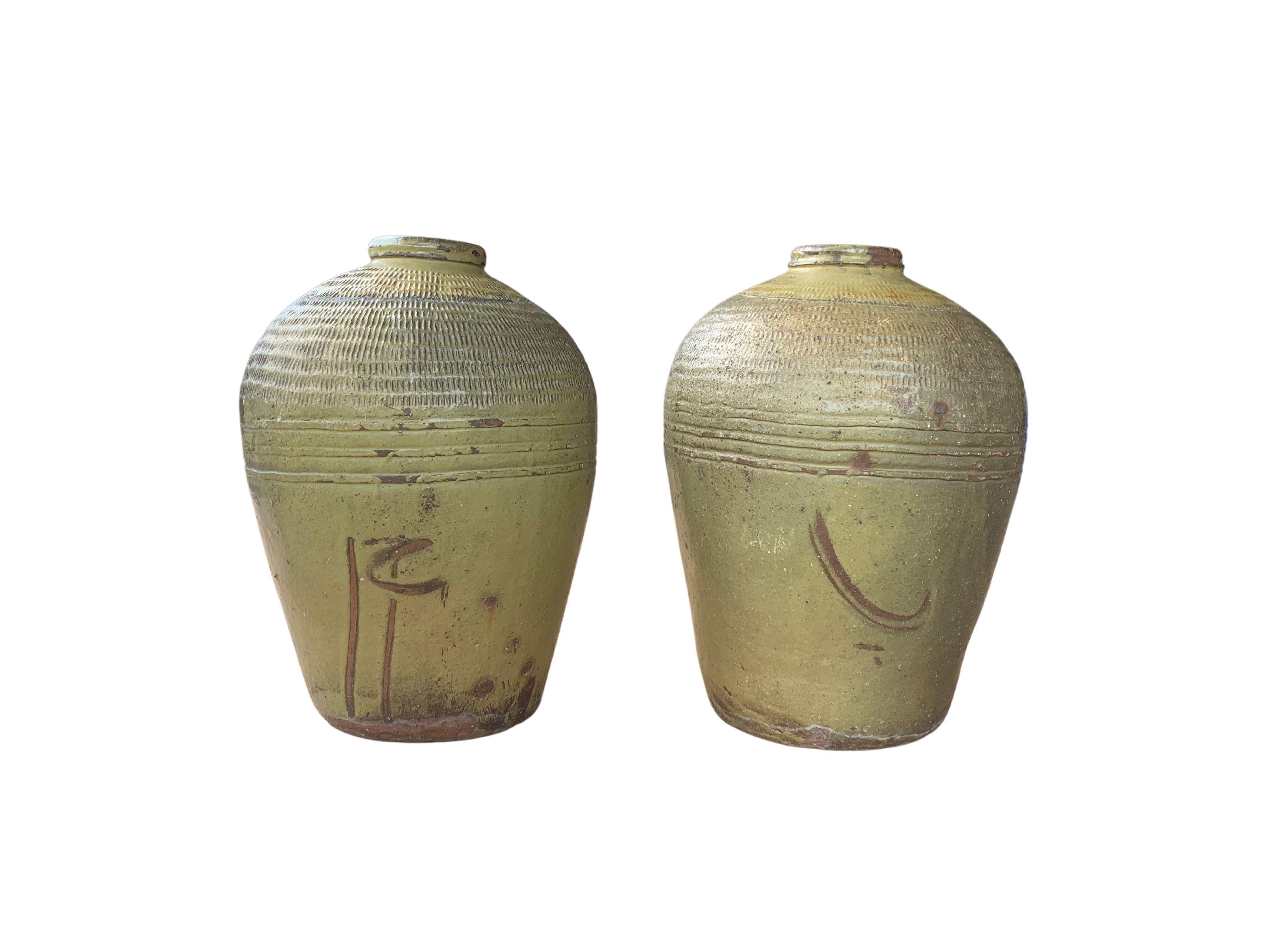 Qing Antico set di vasi da decapaggio in ceramica cinese Greene & Greene, 1900 ca. in vendita