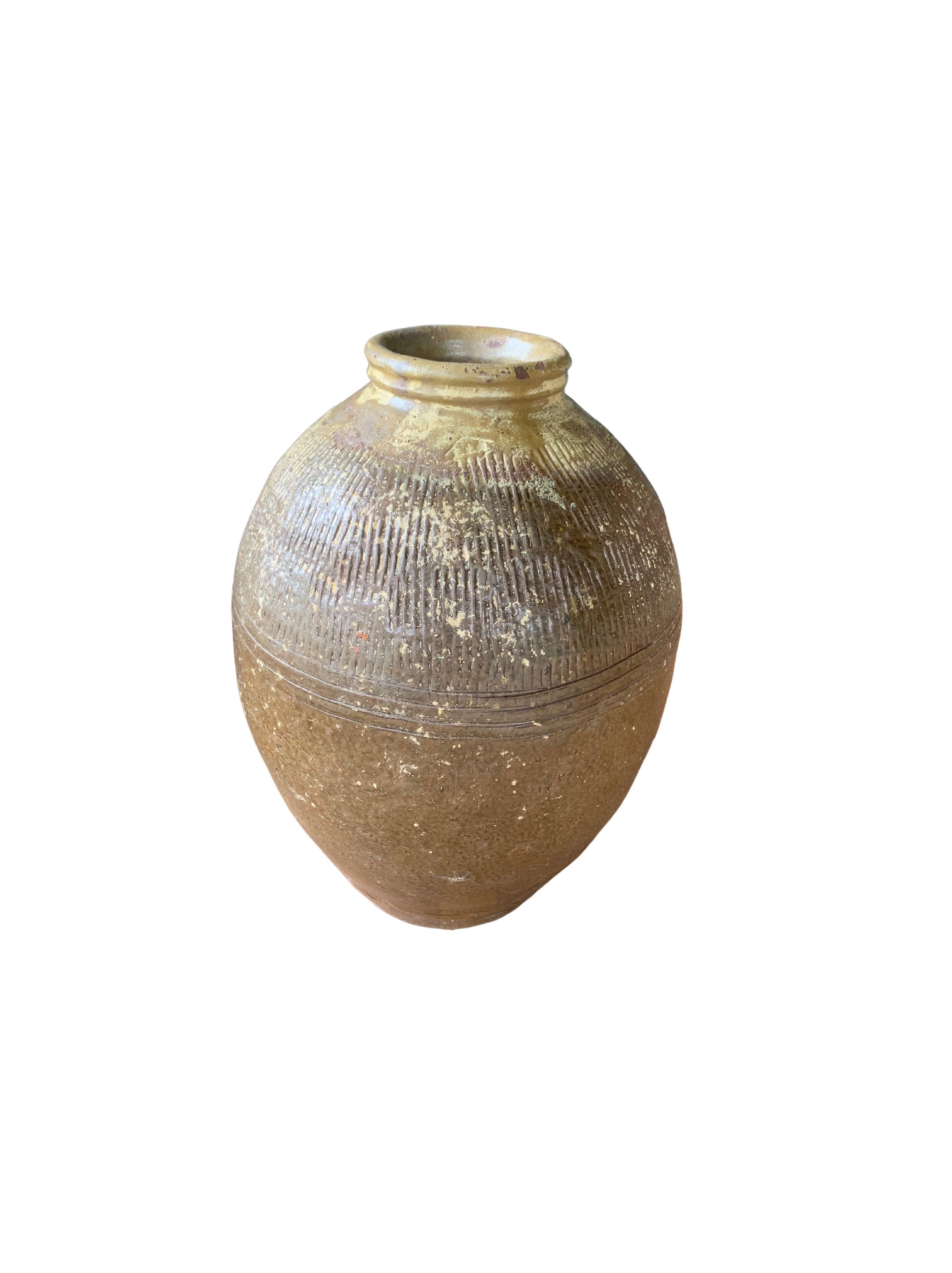 Qing Antique Chinese Ceramic Pickling Jar Jade Green, c. 1900