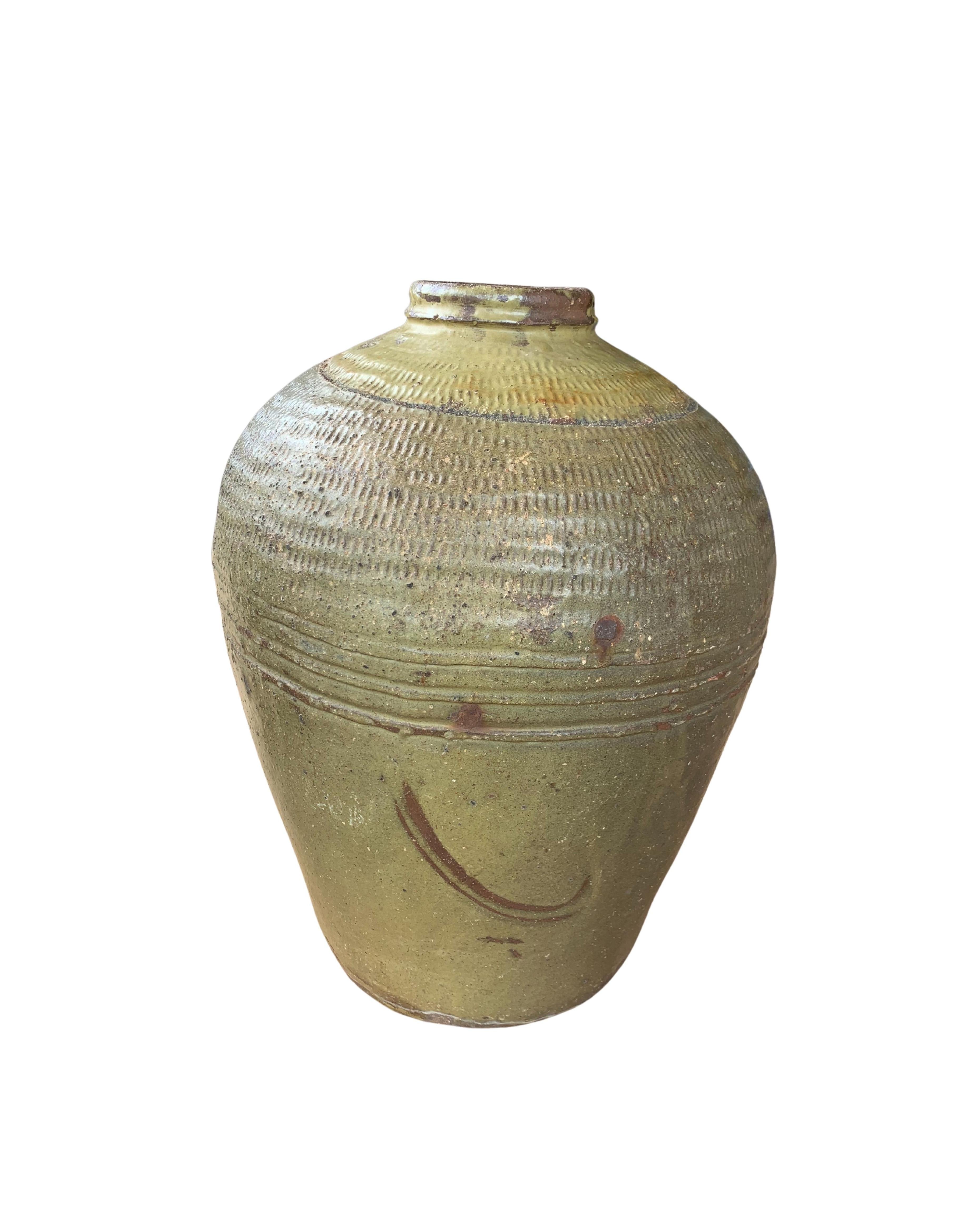 Qing Antique Chinese Ceramic Pickling Jar Set Jade Green, c. 1900 For Sale