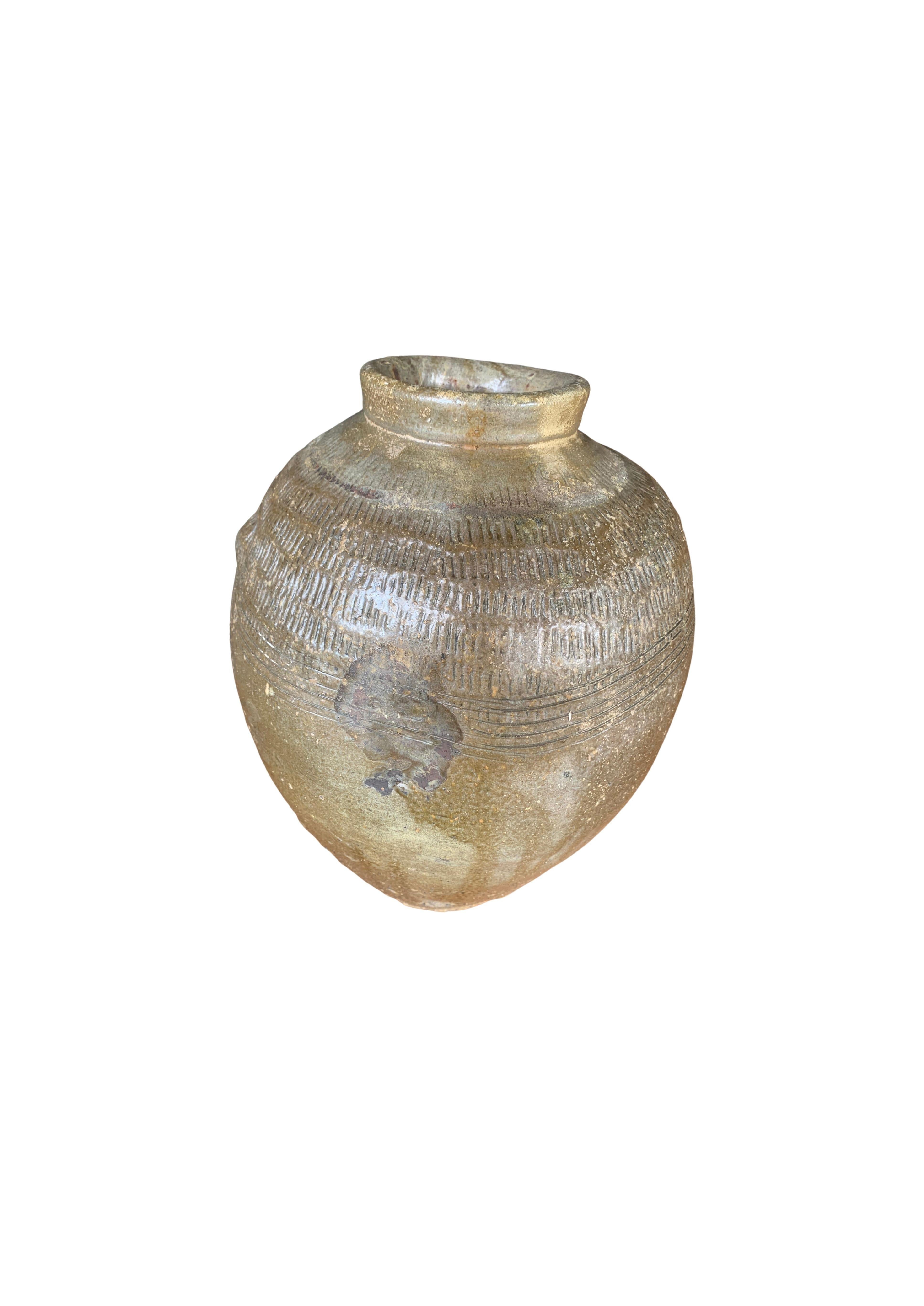 20th Century Antique Chinese Ceramic Pickling Jar Jade Green, c. 1900 For Sale