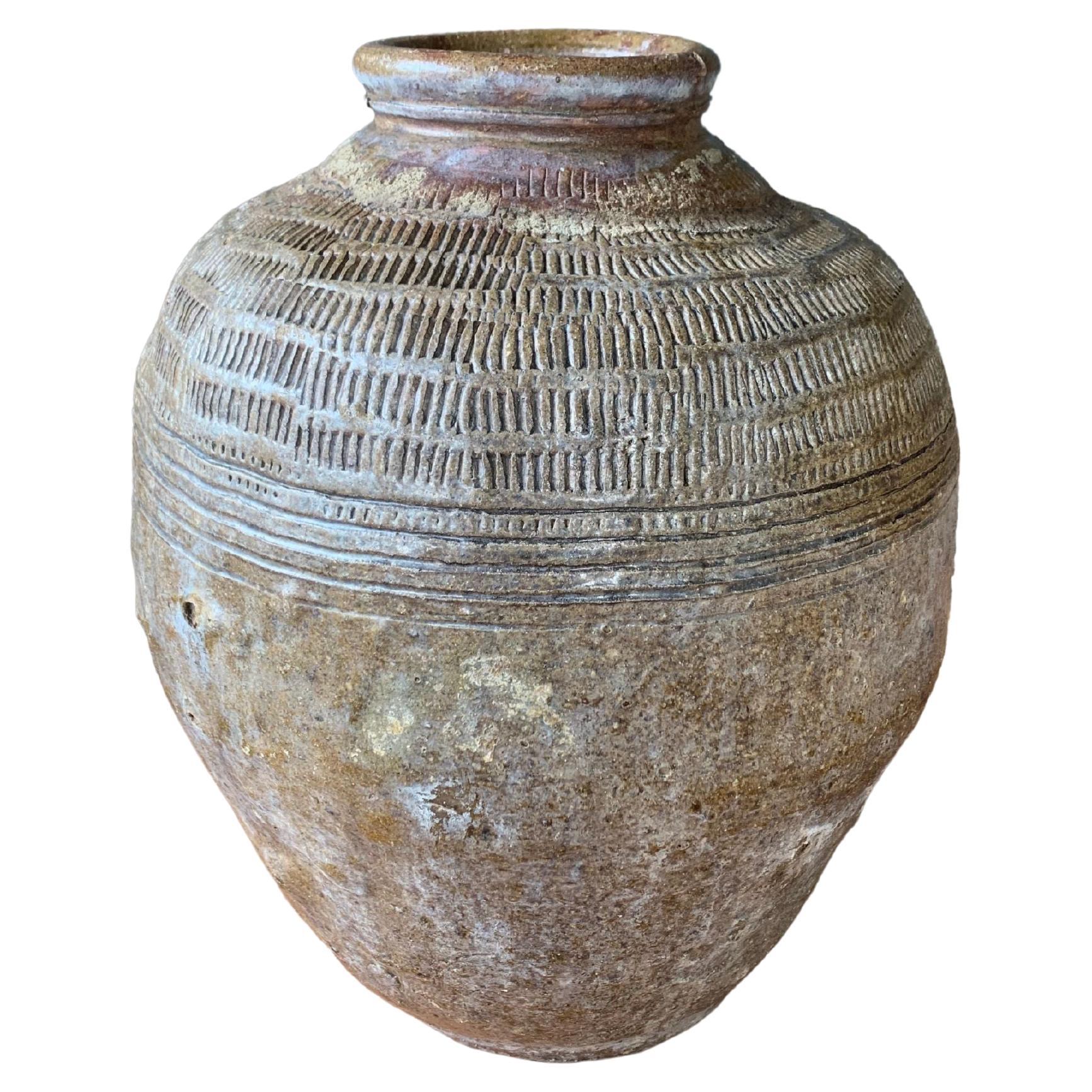 Antikes chinesisches Keramik-Pflückenglas in Jadegrün, um 1900