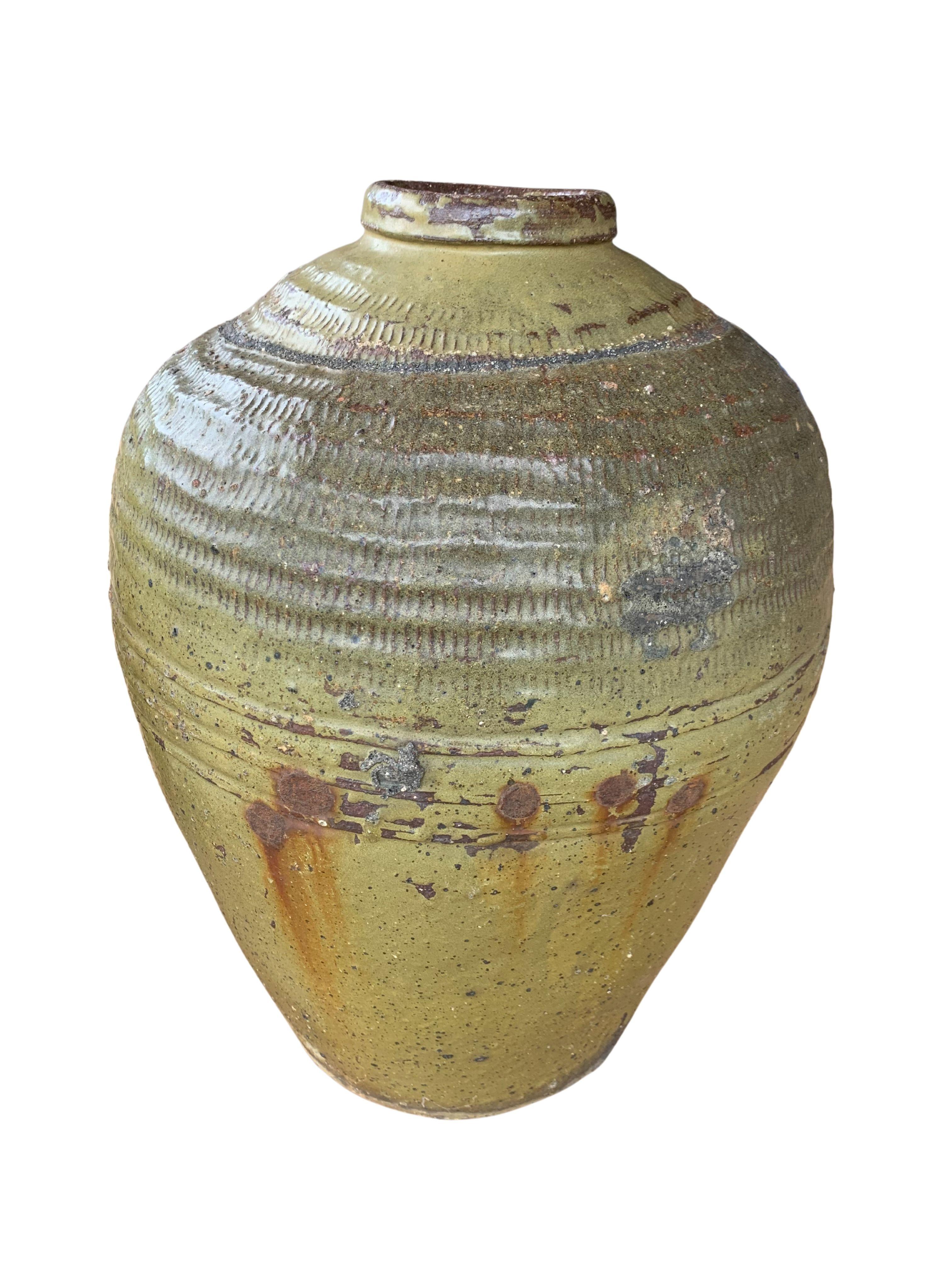Qing Antique Chinese Ceramic Pickling Jar Set Jade Green, c. 1900 For Sale