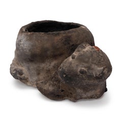 Antique Chinese Charred Reclining Cow Censer, Bai Minority, 19th Century