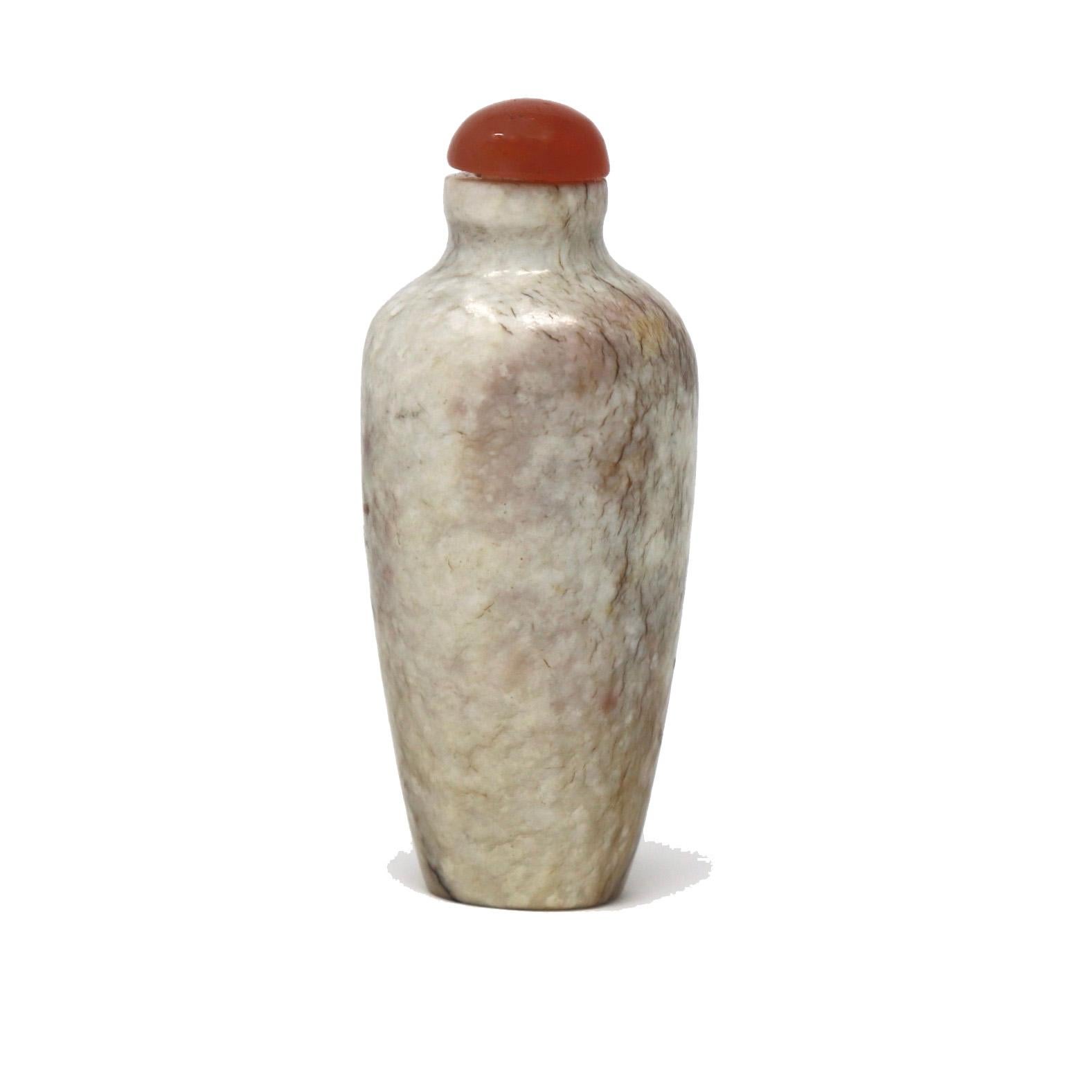 Qing Antique Chinese Chicken-Bone Jade Snuff Bottle