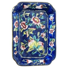 Antike chinesische Vide-Poche im Chinoiserie-Stil mit vielfarbiger Emaille