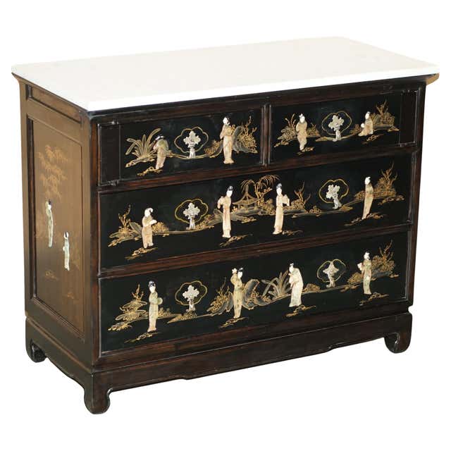 Chinese Commode Table Sublime Vintage Chinese Chinoiserie Chest of Drawers with Mirror ...