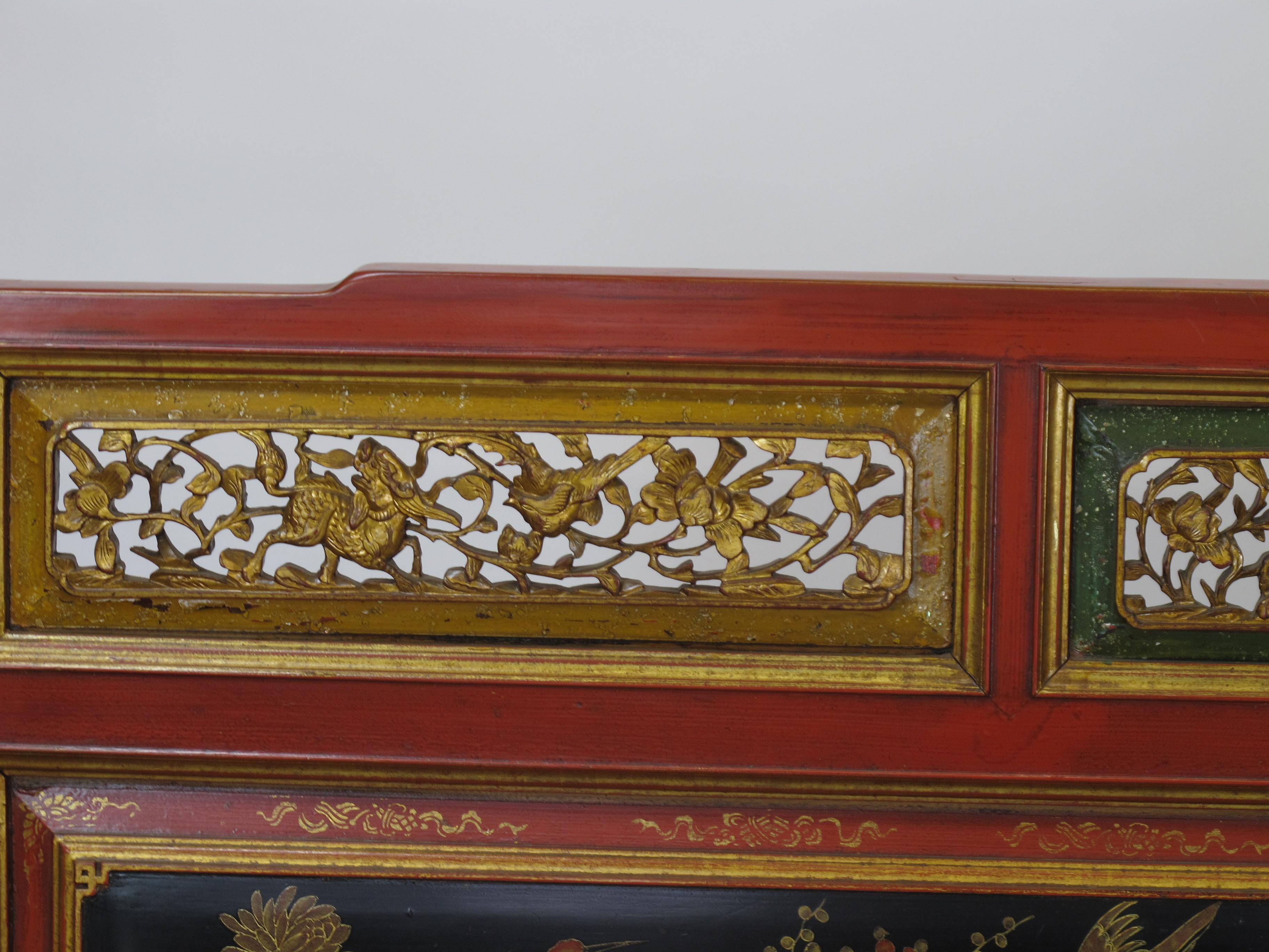 Early 20th Century Antique Chinese Chinoiserie Style Bench For Sale