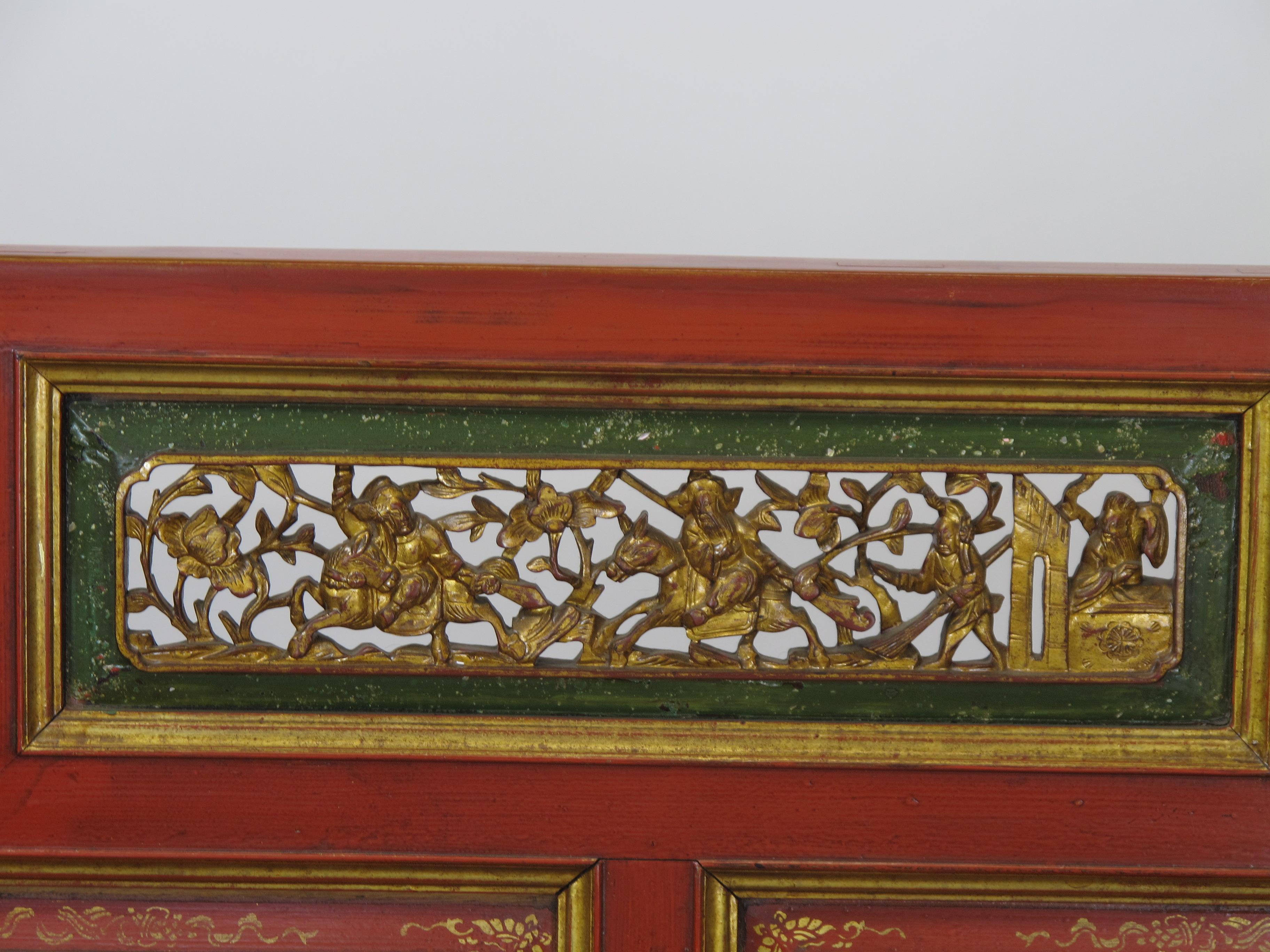 Elm Antique Chinese Chinoiserie Style Bench For Sale