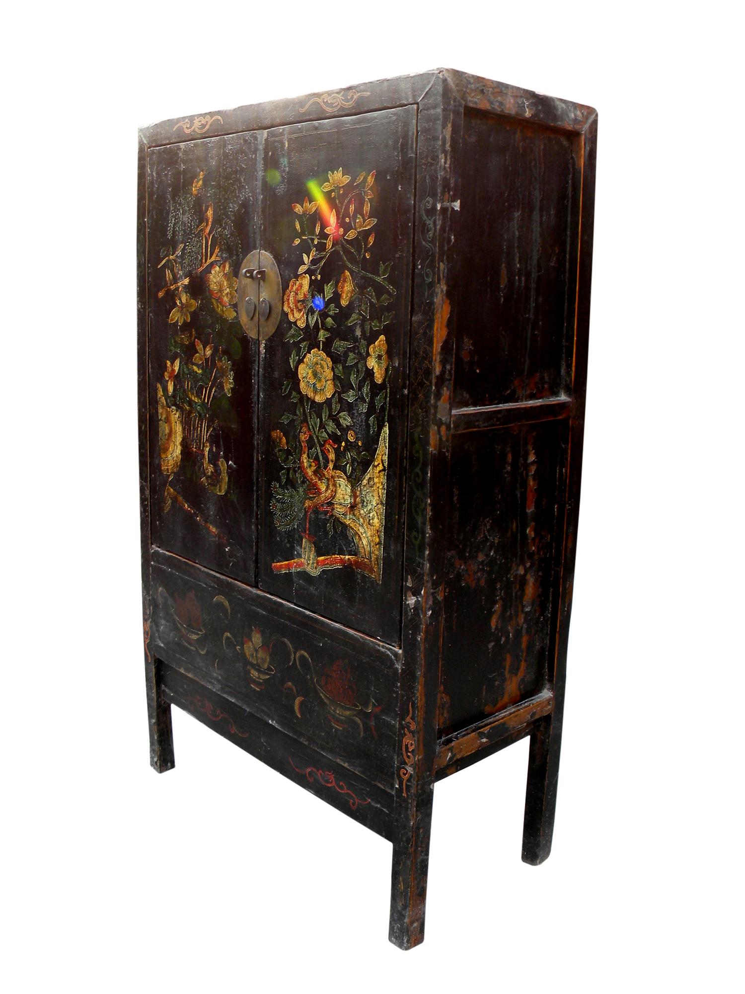 Antique Chinese Chinoiserie Style Cabinet 1 For Sale 5