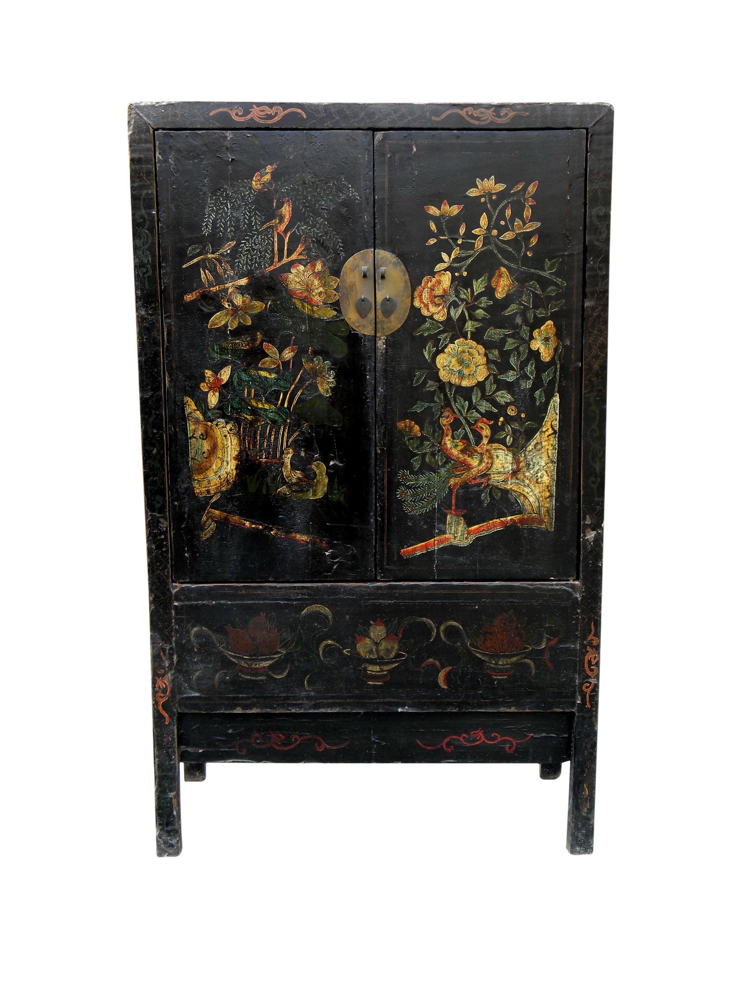 Mid-19th Century Antique Chinese Chinoiserie Style Cabinet 1 For Sale