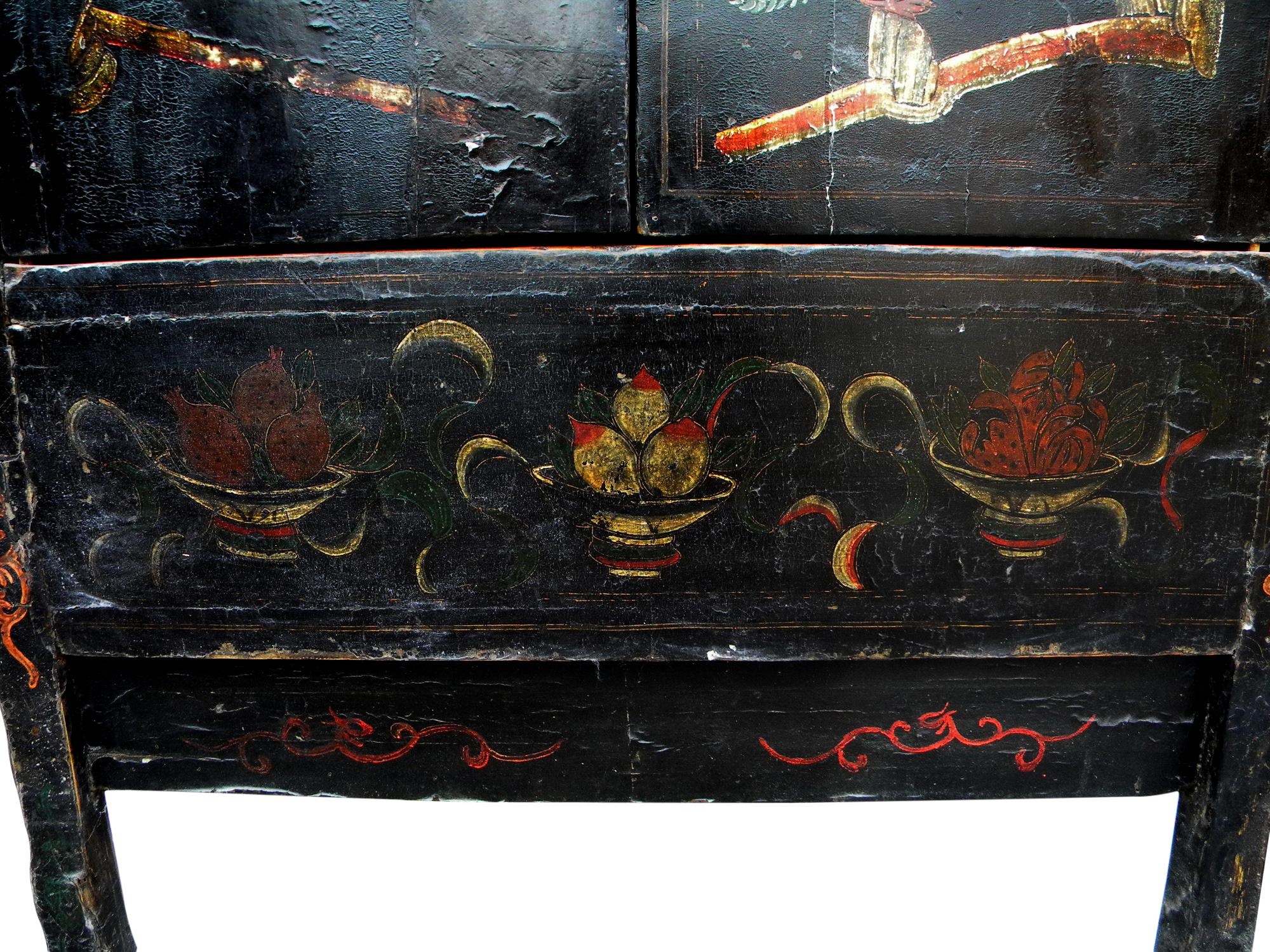 Antique Chinese Chinoiserie Style Cabinet 1 For Sale 3