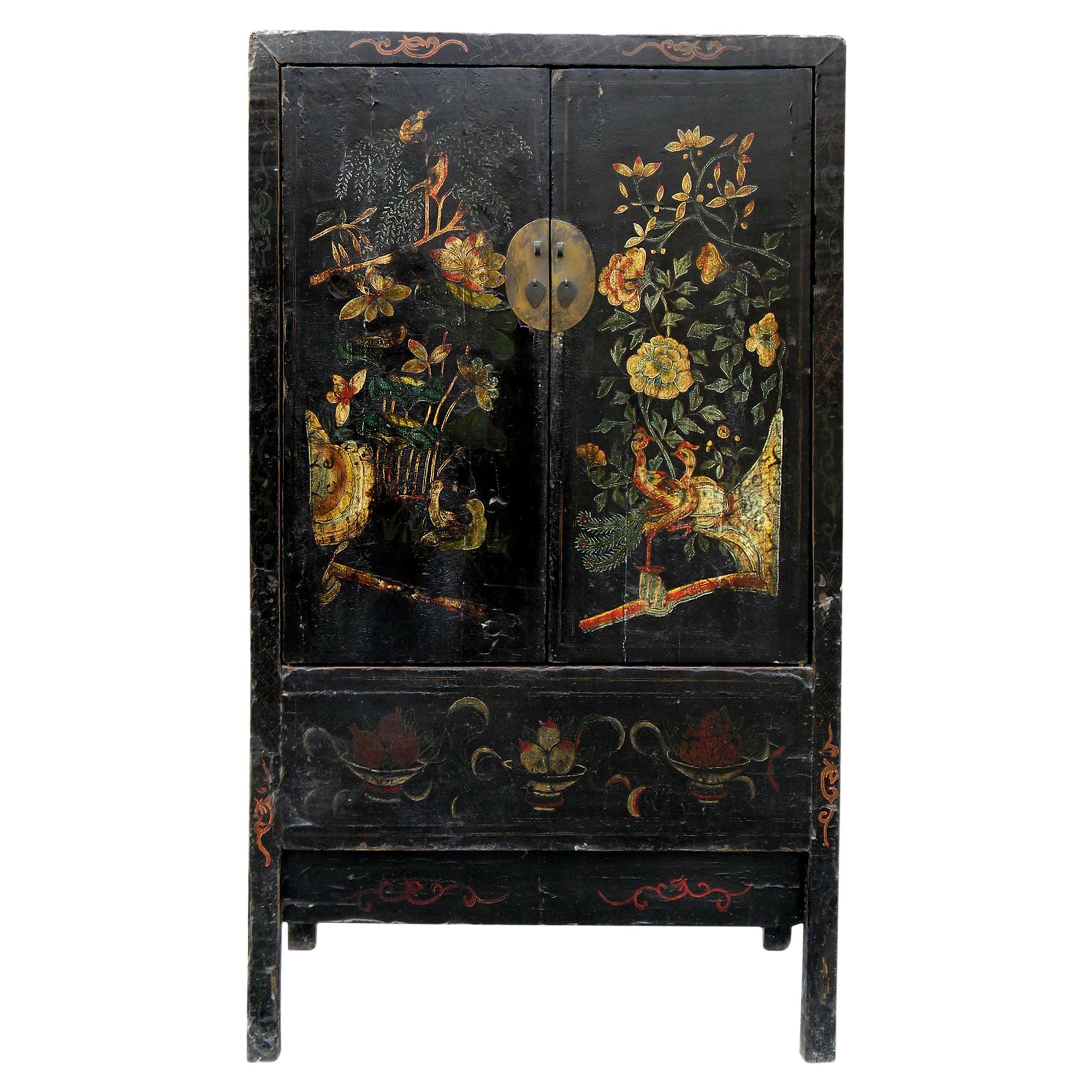 Antique Chinese Chinoiserie Style Cabinet 1 For Sale