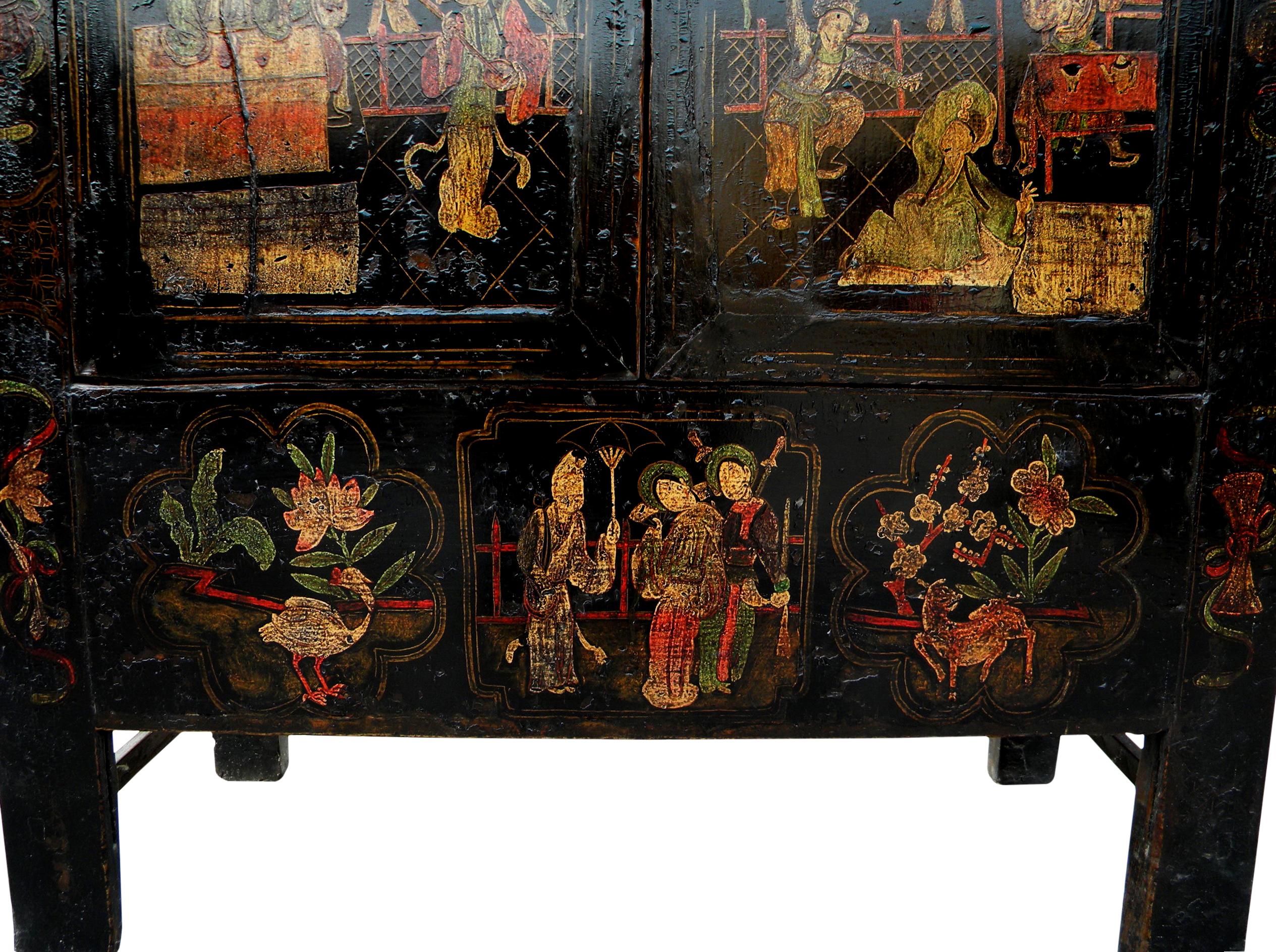 Mid-19th Century Antique Chinese Chinoiserie-Style Cabinet 2 For Sale