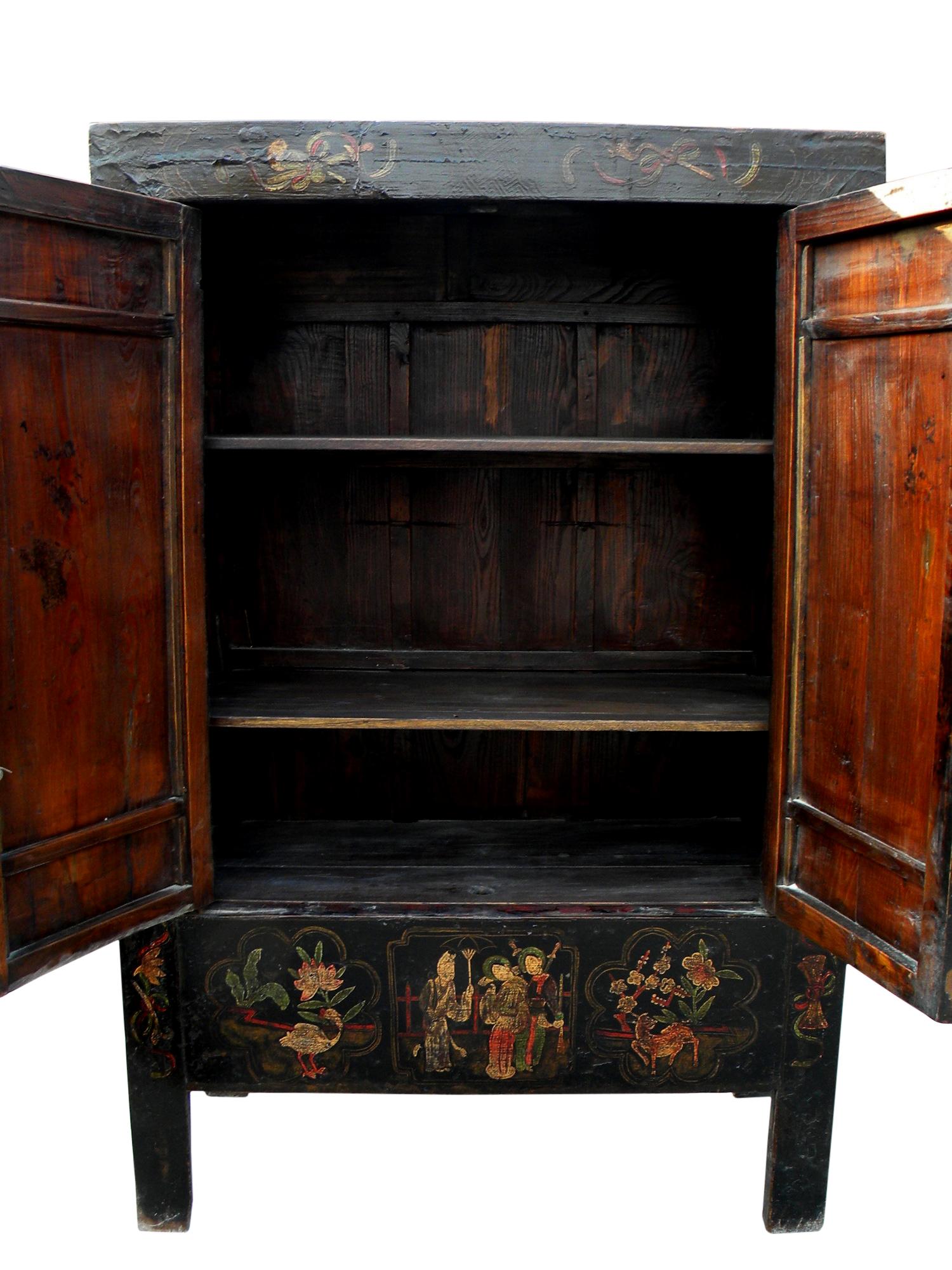 Antique Chinese Chinoiserie-Style Cabinet 2 For Sale 1