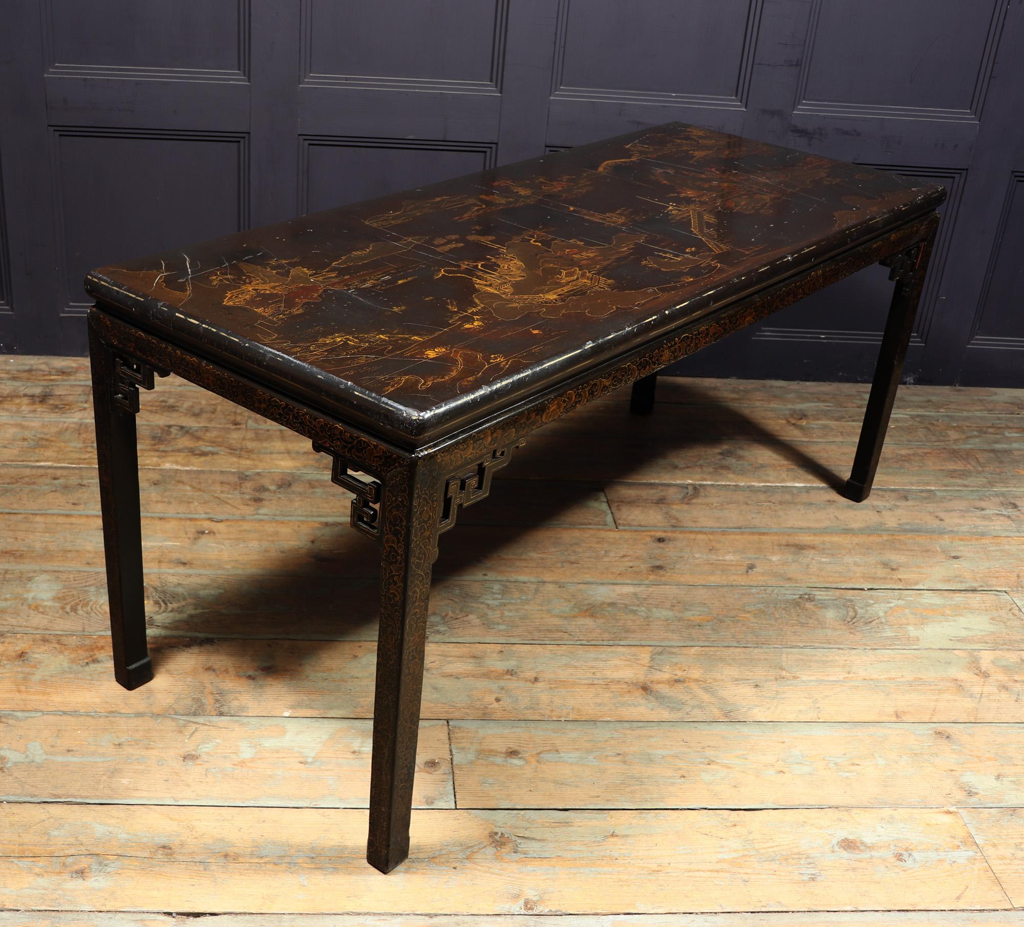 Antique Chinese Chinoiserie Table c1890 6
