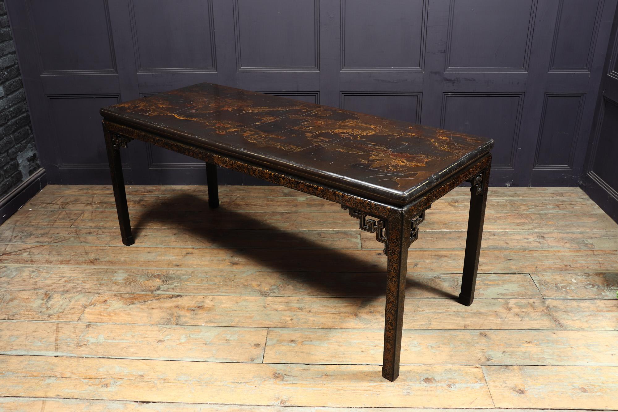 Antique Chinese Chinoiserie Table c1890 8