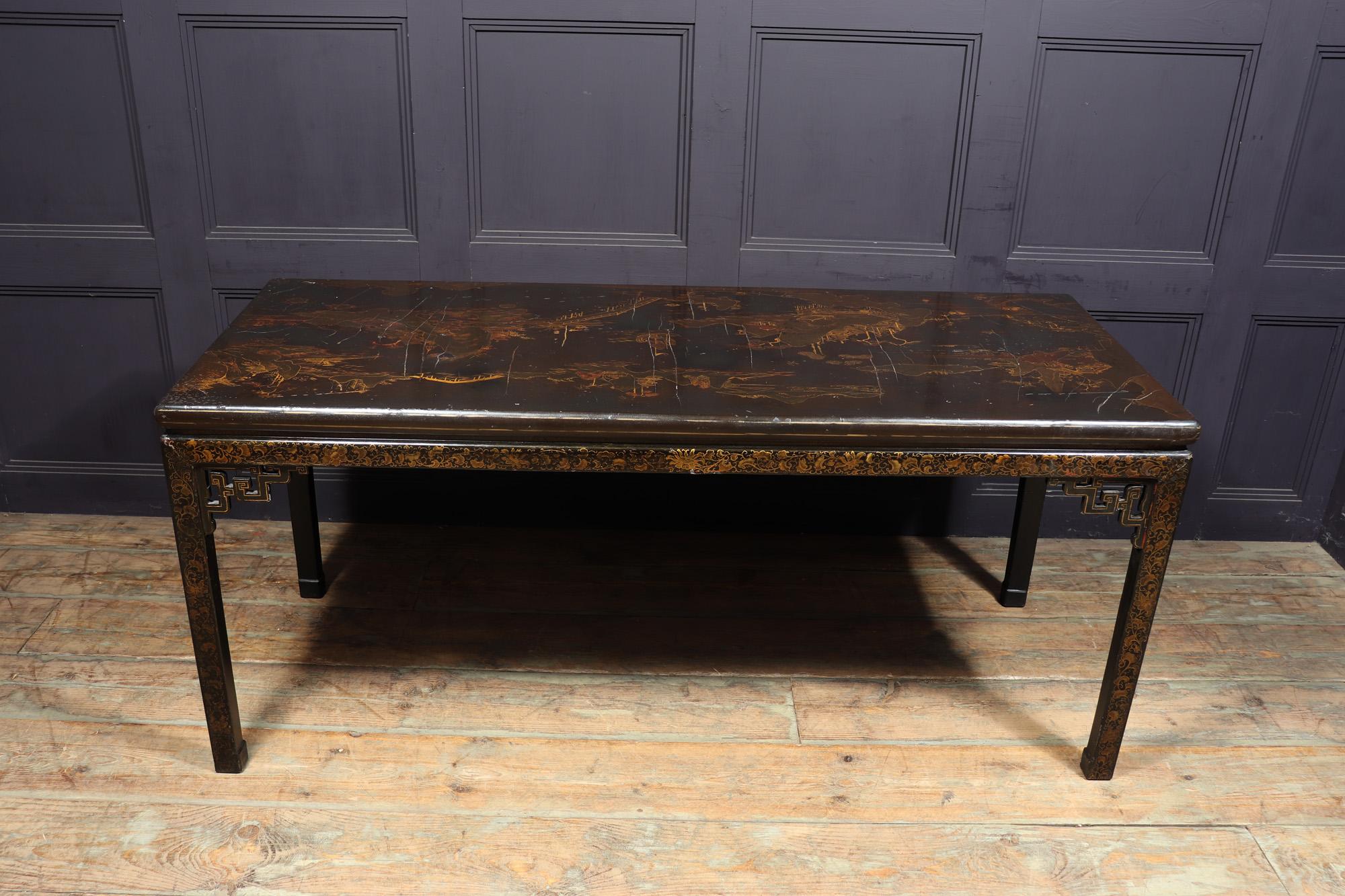 Antique Chinese Chinoiserie Table c1890 9