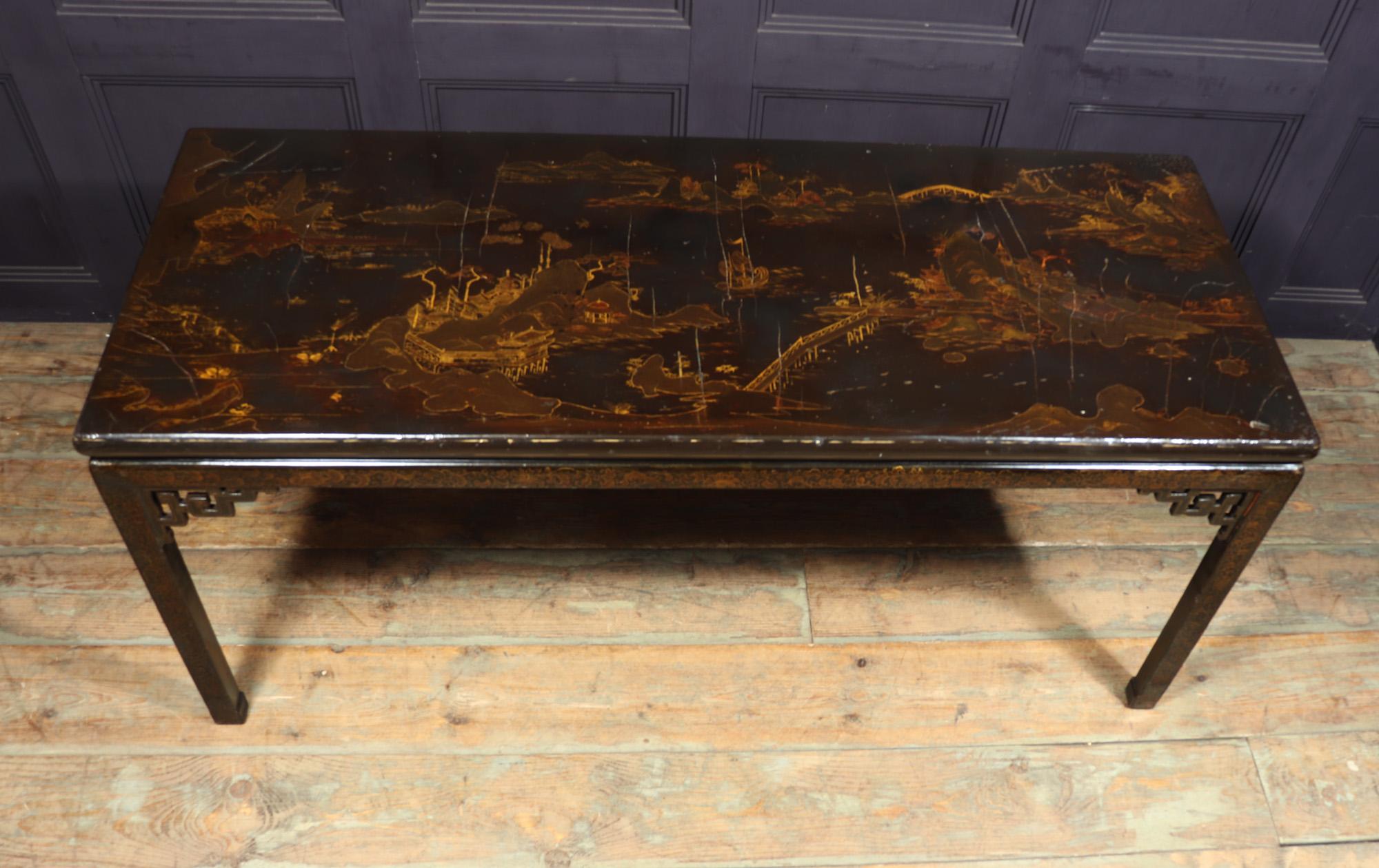 Antique Chinese Chinoiserie Table c1890 3