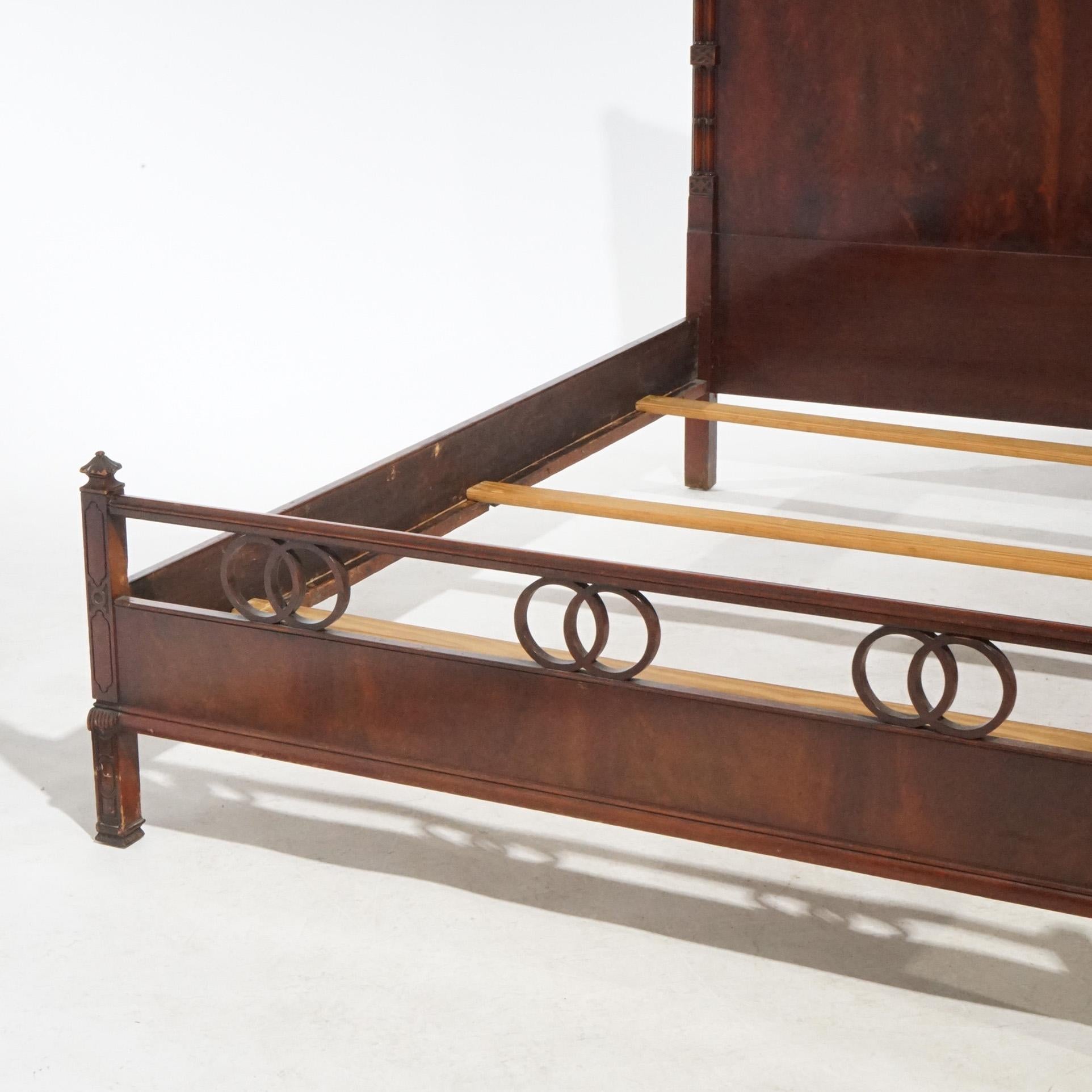Antique Chinese Chippendale Mahogany Double Bed Circa 1930 For Sale 8