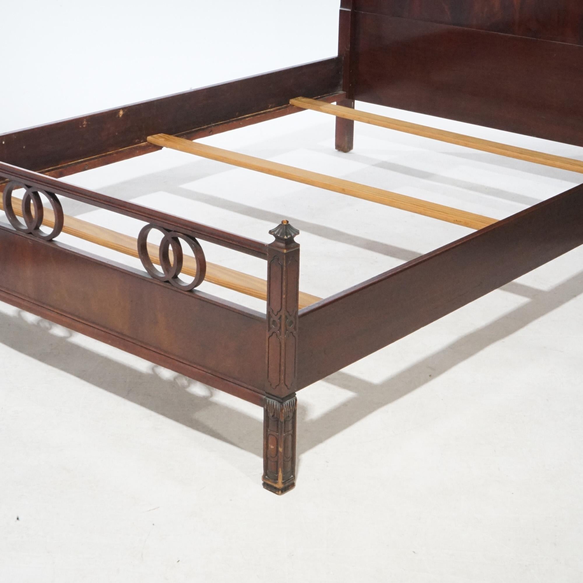 Antique Chinese Chippendale Mahogany Double Bed Circa 1930 For Sale 9