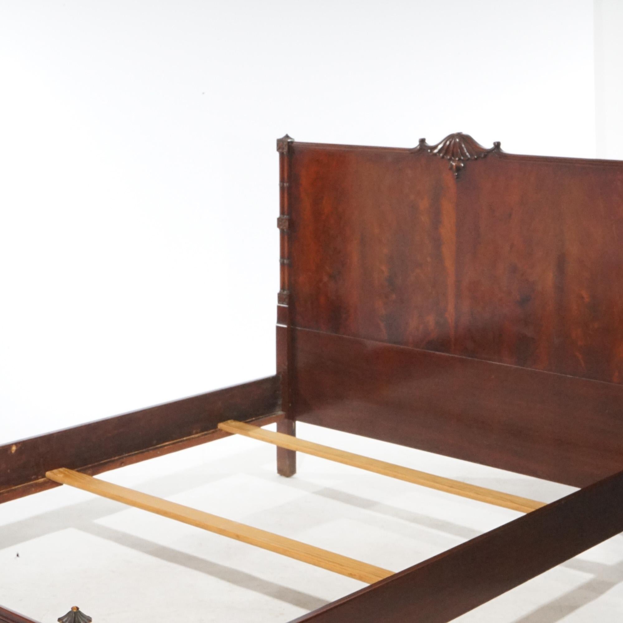 Antique Chinese Chippendale Mahogany Double Bed Circa 1930 For Sale 10