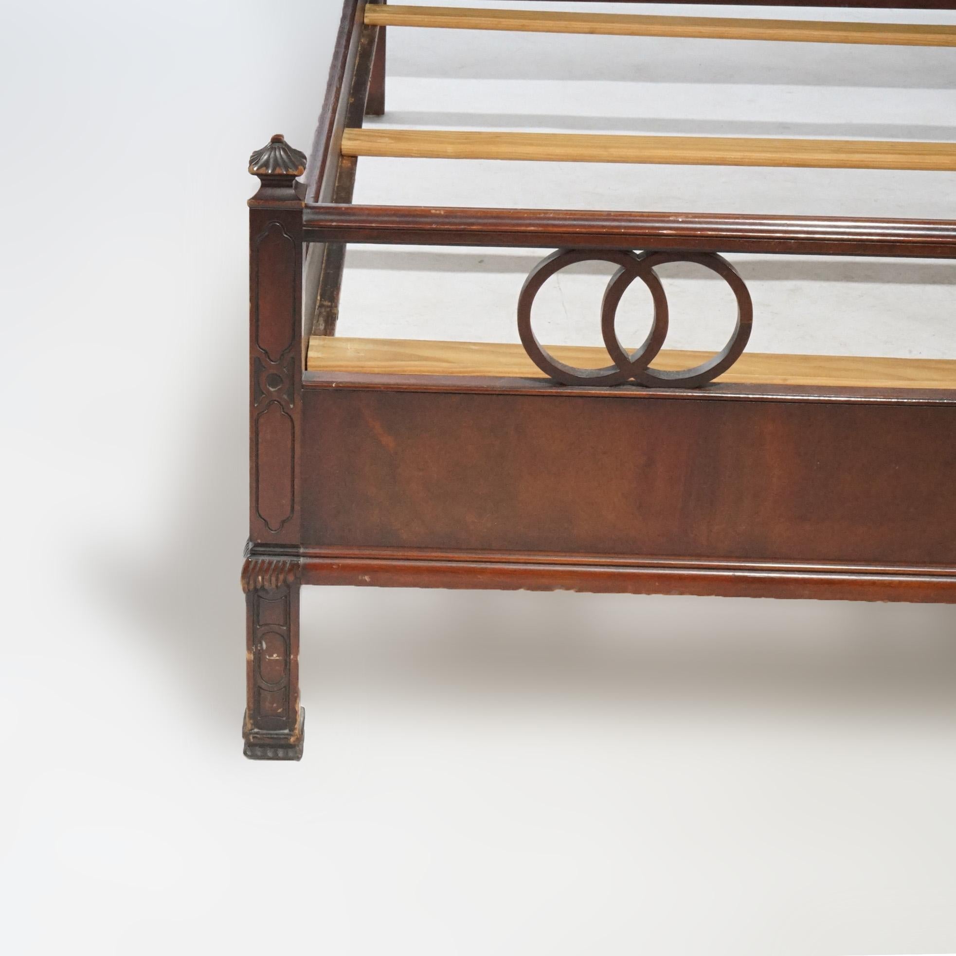 Antique Chinese Chippendale Mahogany Double Bed Circa 1930 For Sale 1