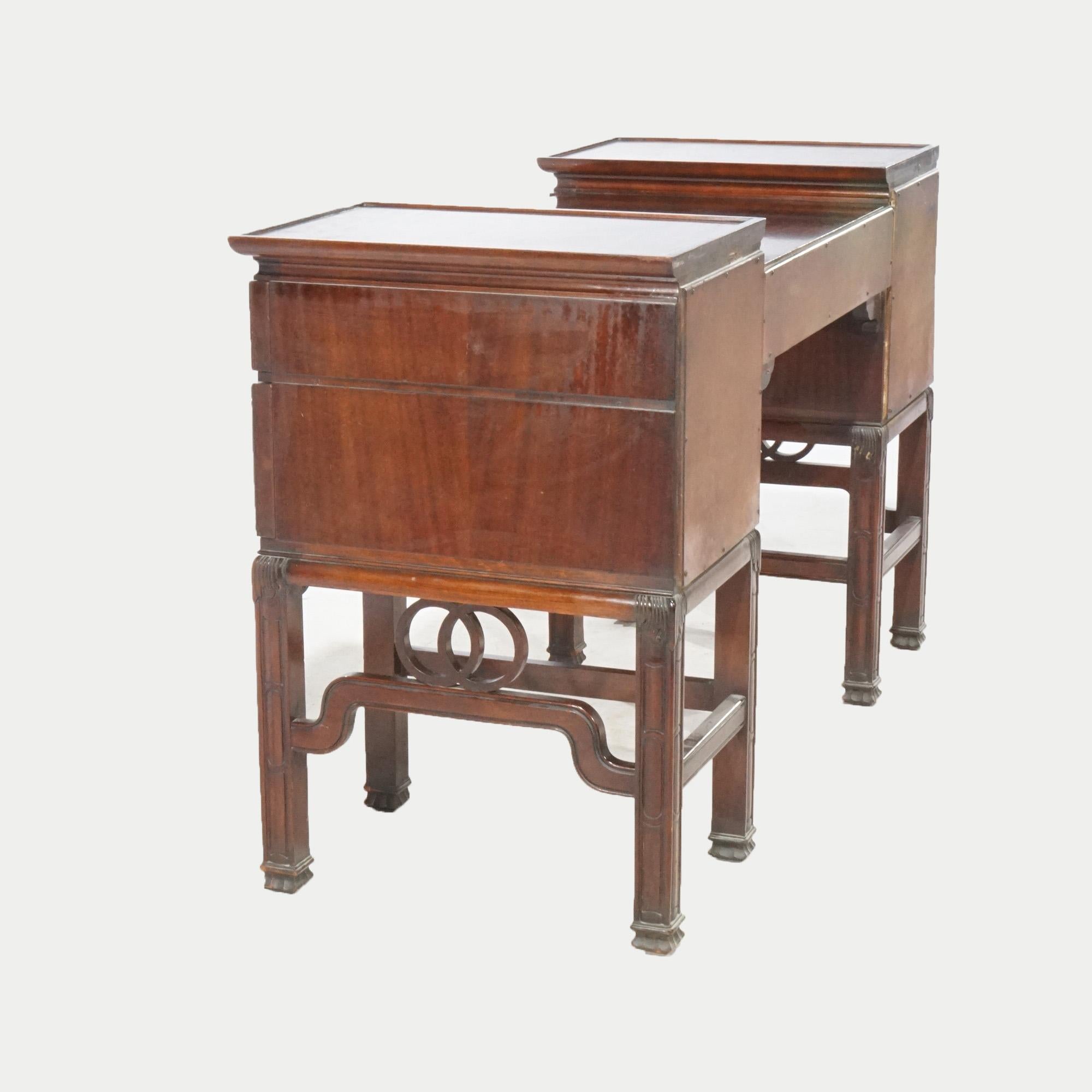 Antique Chinese Chippendale Mahogany Dressing Table With Mirror & Bench c1940 For Sale 11