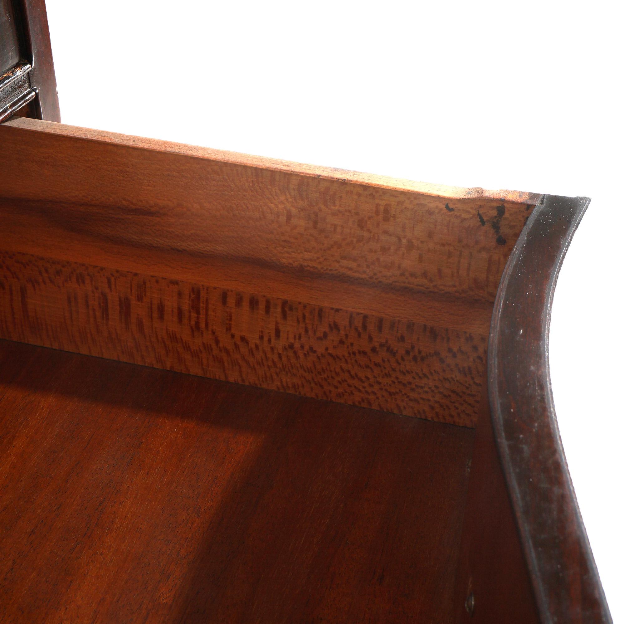 Antique Chinese Chippendale Mahogany Server with Reticulated Corbels C1930 6