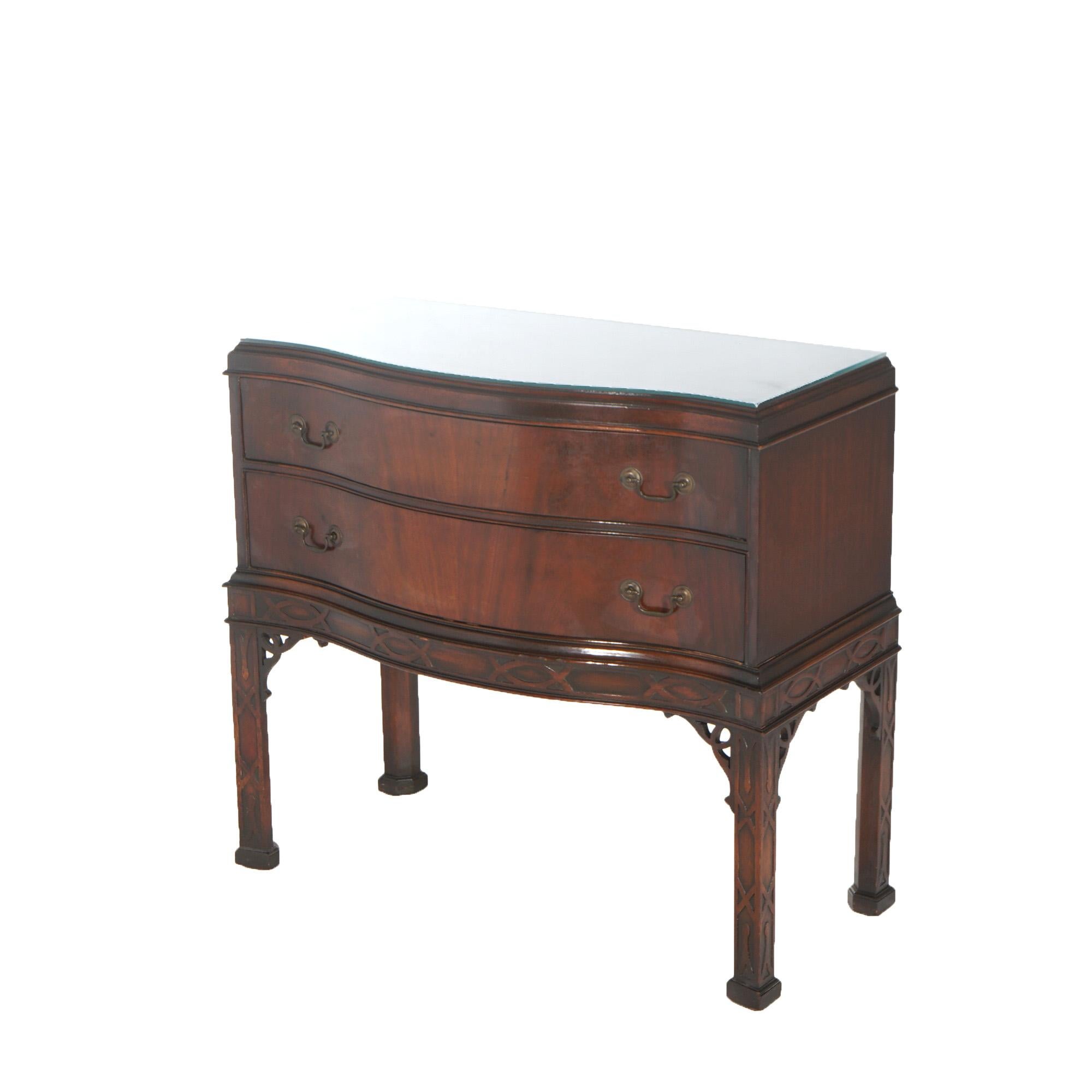 ***Reduced Delivery Rates - See Below or Click “Ask The Seller” to Request a Quote***

Antique Chinese Chippendale Mahogany Server with Reticulated Corbels C1930

Measures - 34