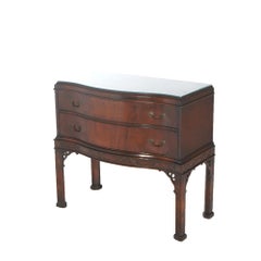 Antique Chinese Chippendale Mahogany Server with Reticulated Corbels C1930