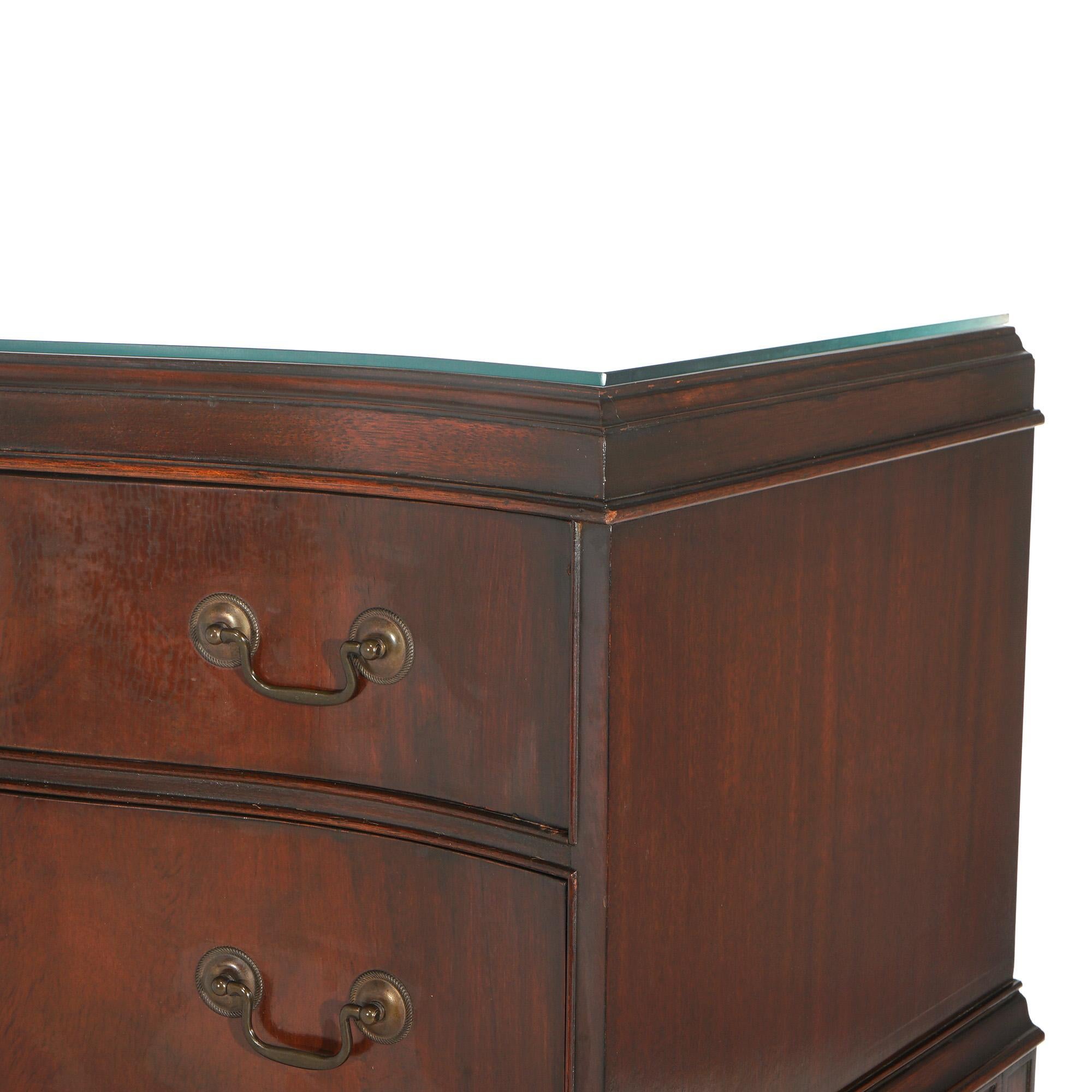 Antique Chinese Chippendale Mahogany Server with Reticulated Corbels C1930 1
