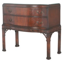 Antique Chinese Chippendale Mahogany Server with Reticulated Corbels C1930