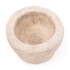 Antique Chinese Chiseled Marble Kitchen Mortar, Early 20th Century