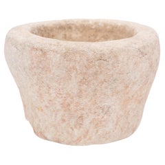Antique Chinese Chiseled Marble Kitchen Mortar, Early 20th Century