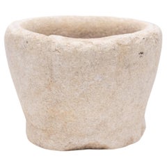 Antique Chinese Chiseled Marble Kitchen Mortar, Early 20th Century