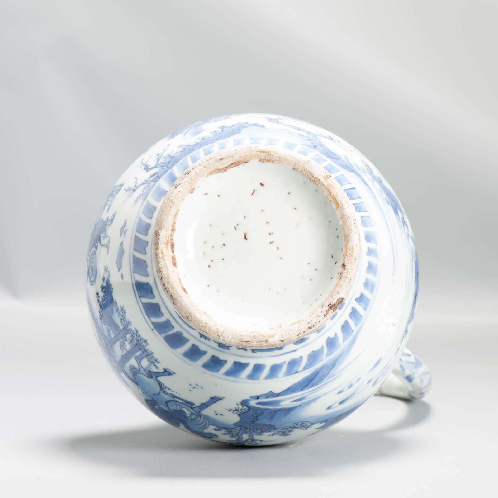 Antica porcellana cinese Chongzhen di transizione, figurata, 17° secolo 6